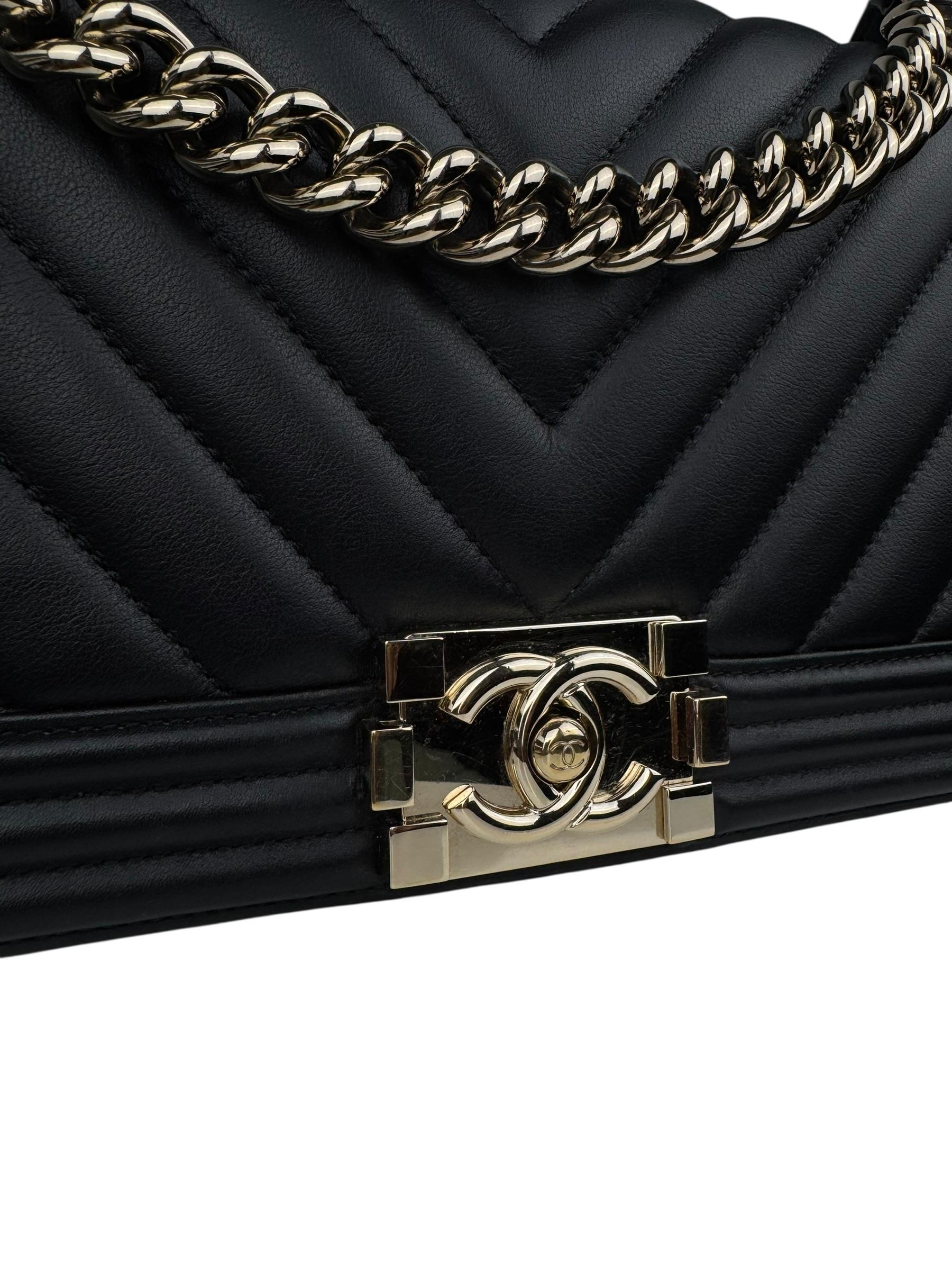 CHANEL SMALL CHEVRON BOY BAG