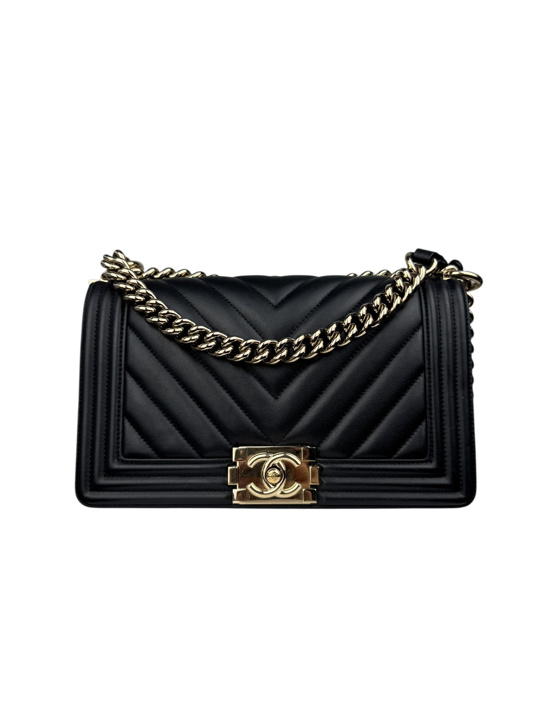 CHANEL SMALL CHEVRON BOY BAG