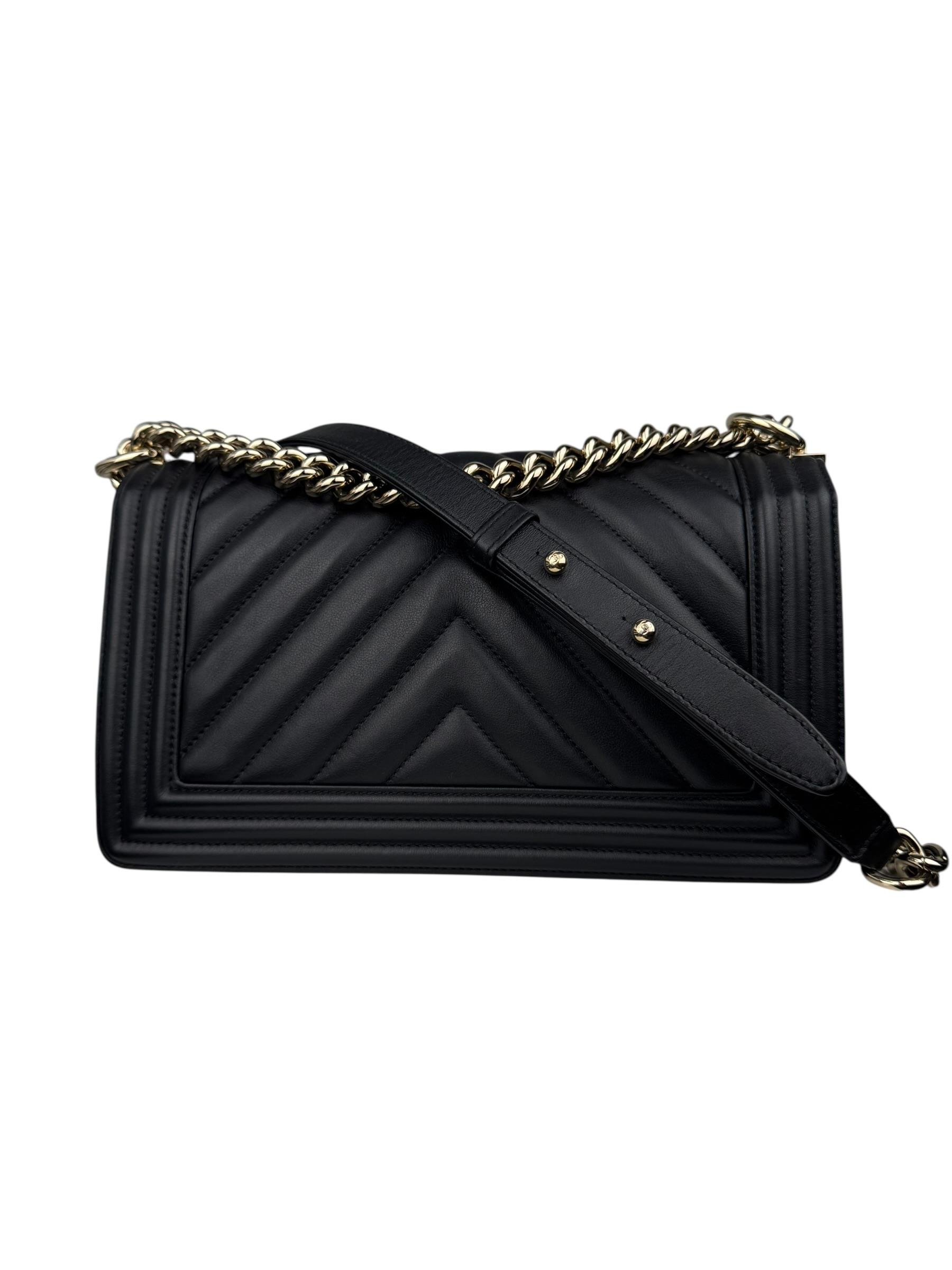 CHANEL SMALL CHEVRON BOY BAG