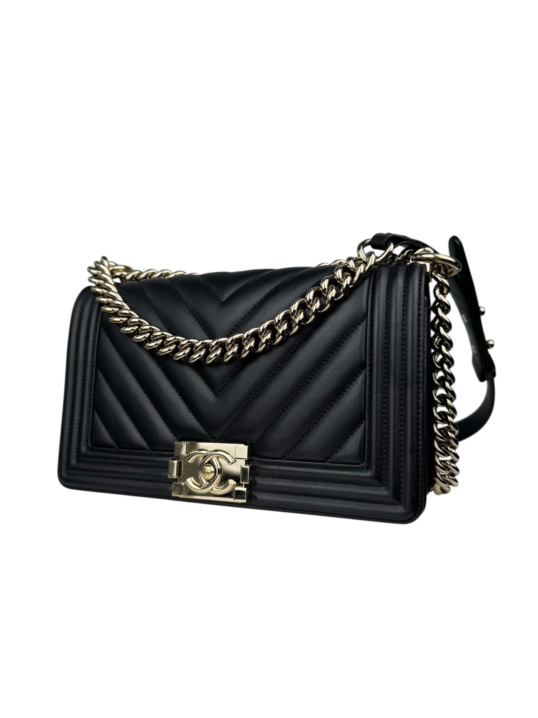 CHANEL SMALL CHEVRON BOY BAG