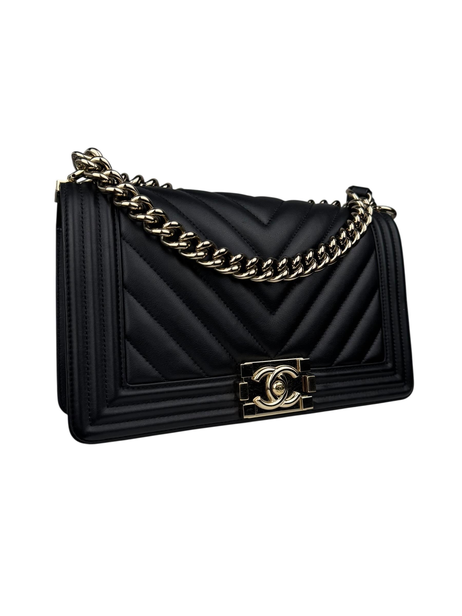 CHANEL SMALL CHEVRON BOY BAG