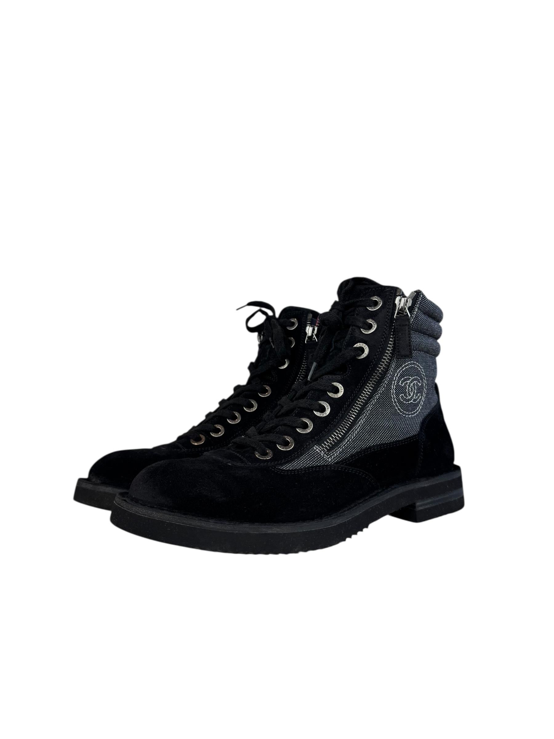 CHANEL SUEDE BLACK BOOTS