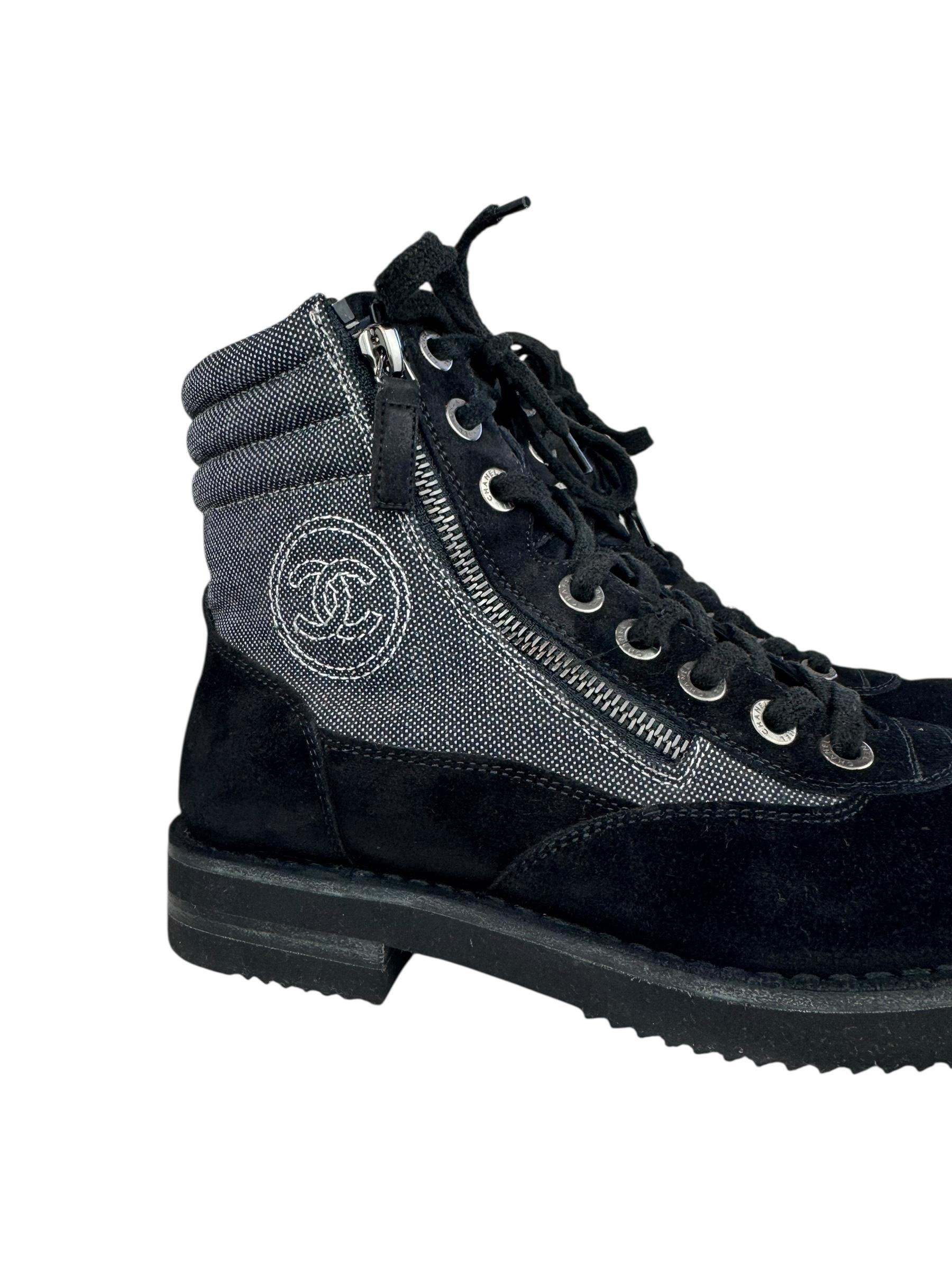 CHANEL SUEDE BLACK BOOTS
