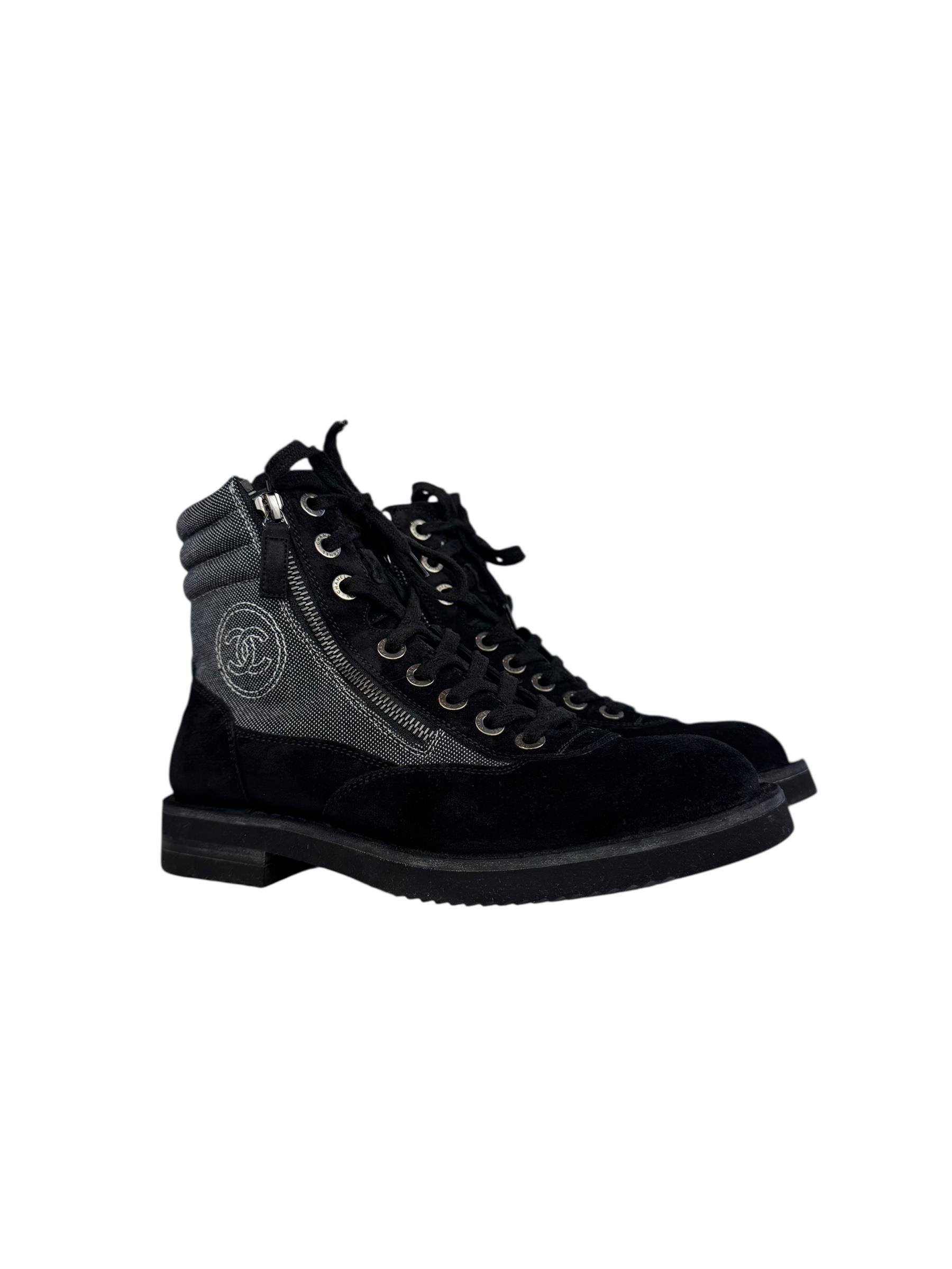 CHANEL SUEDE BLACK BOOTS