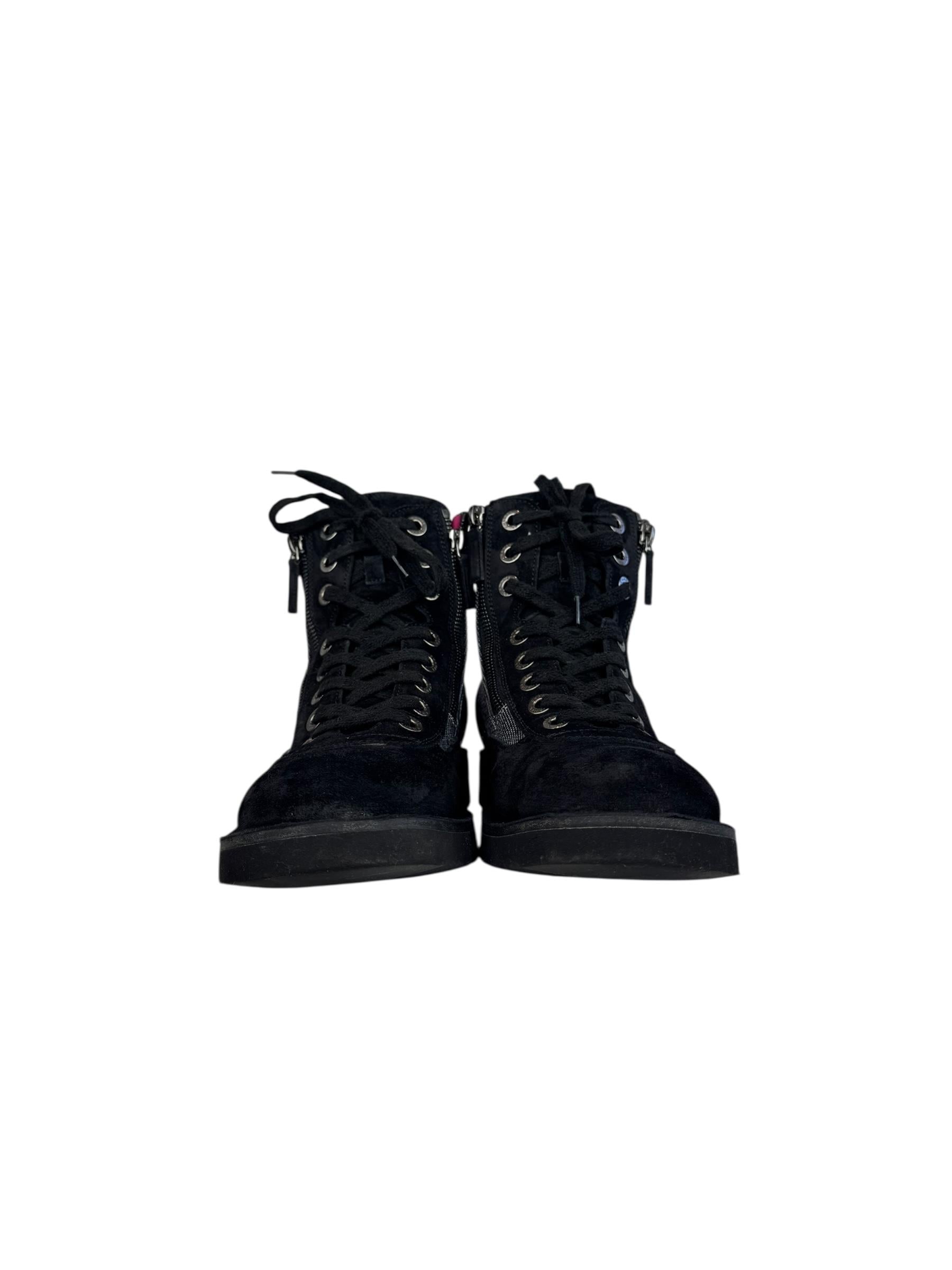 CHANEL SUEDE BLACK BOOTS
