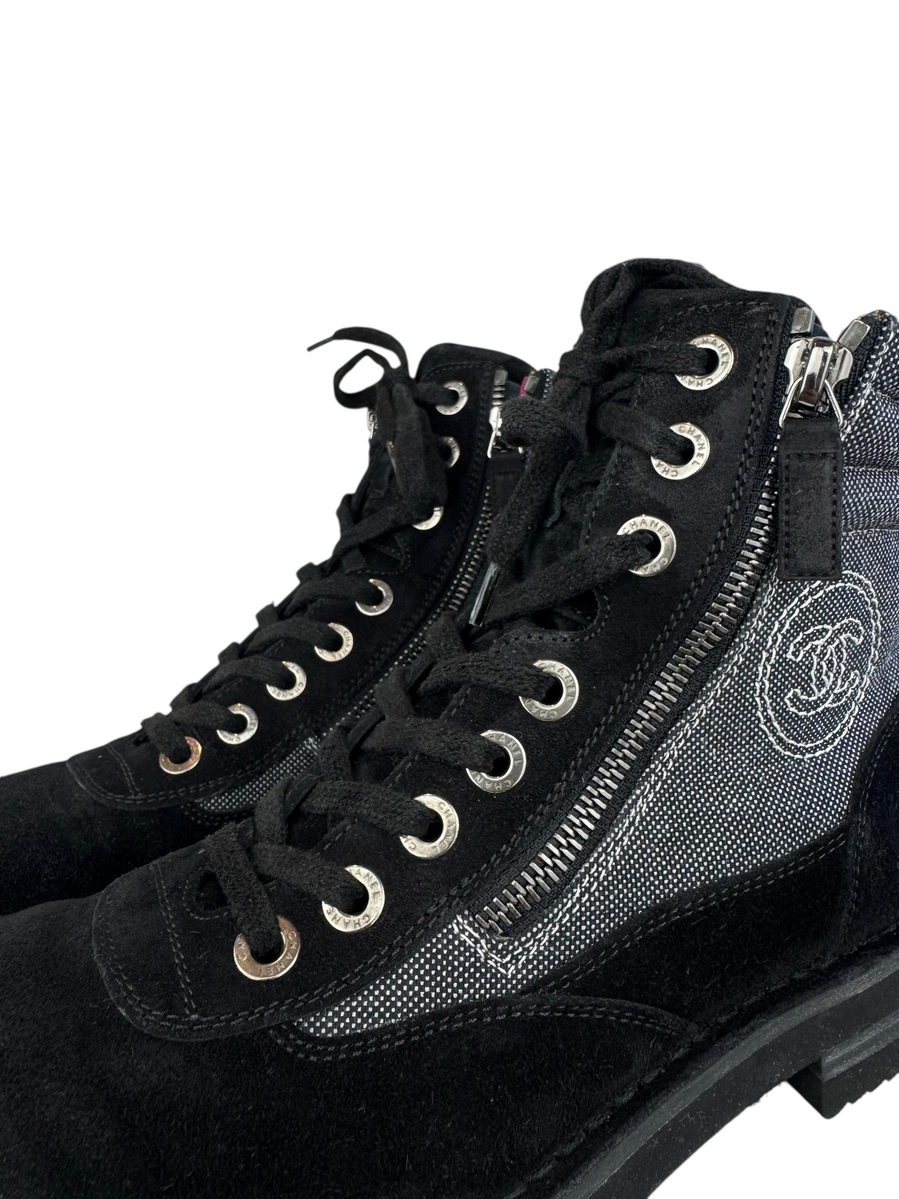 CHANEL SUEDE BLACK BOOTS