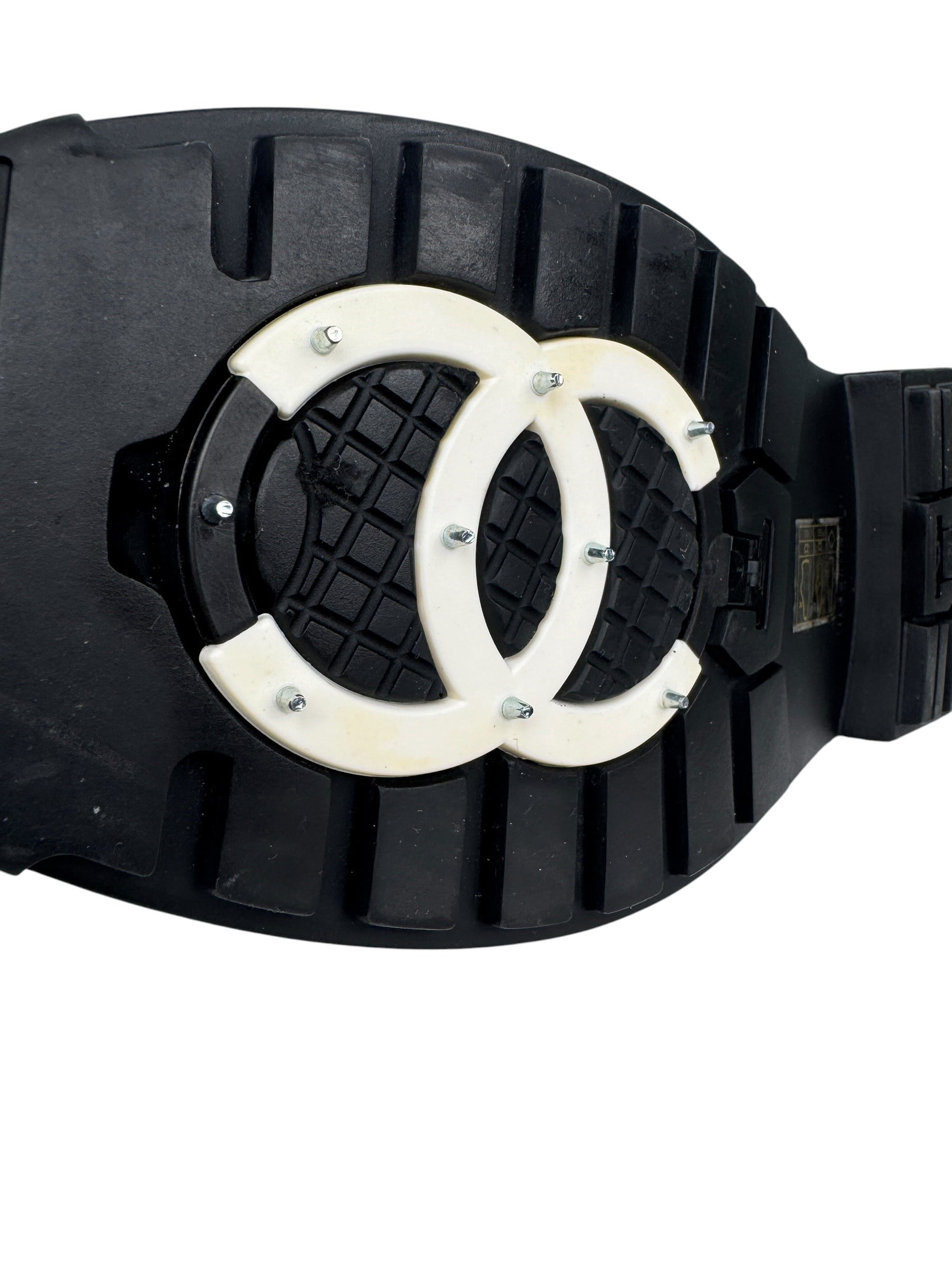 CHANEL SUEDE CC INTERLOCKING BOOTS
