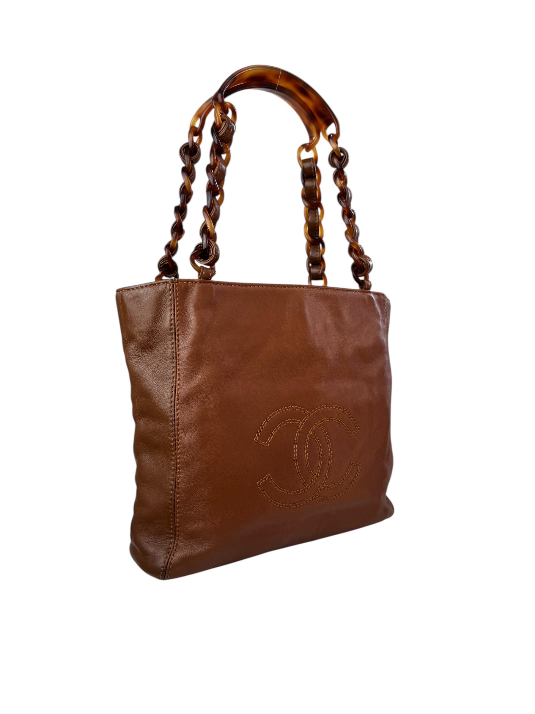 CHANEL VINTAGE TORTOISE TOTE BAG