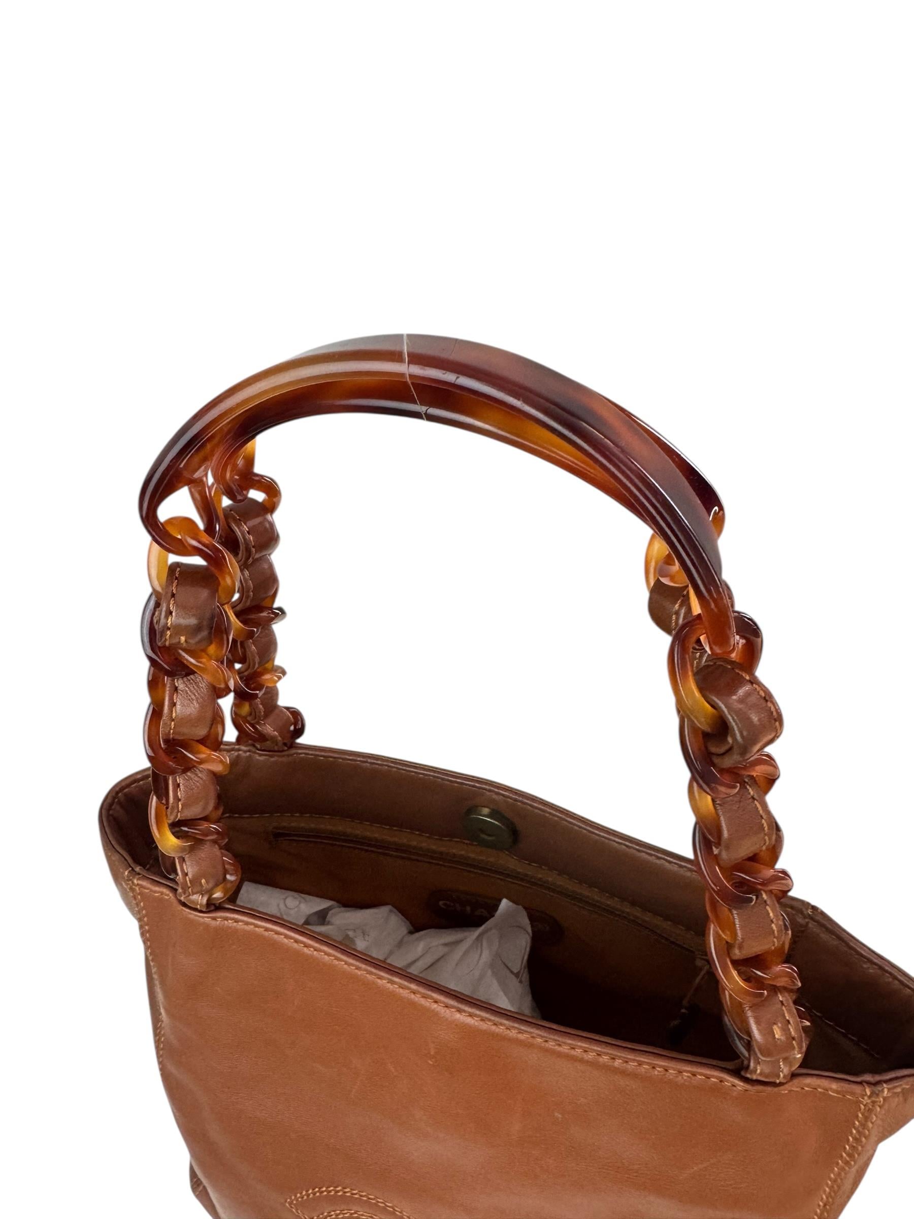 CHANEL VINTAGE TORTOISE TOTE BAG