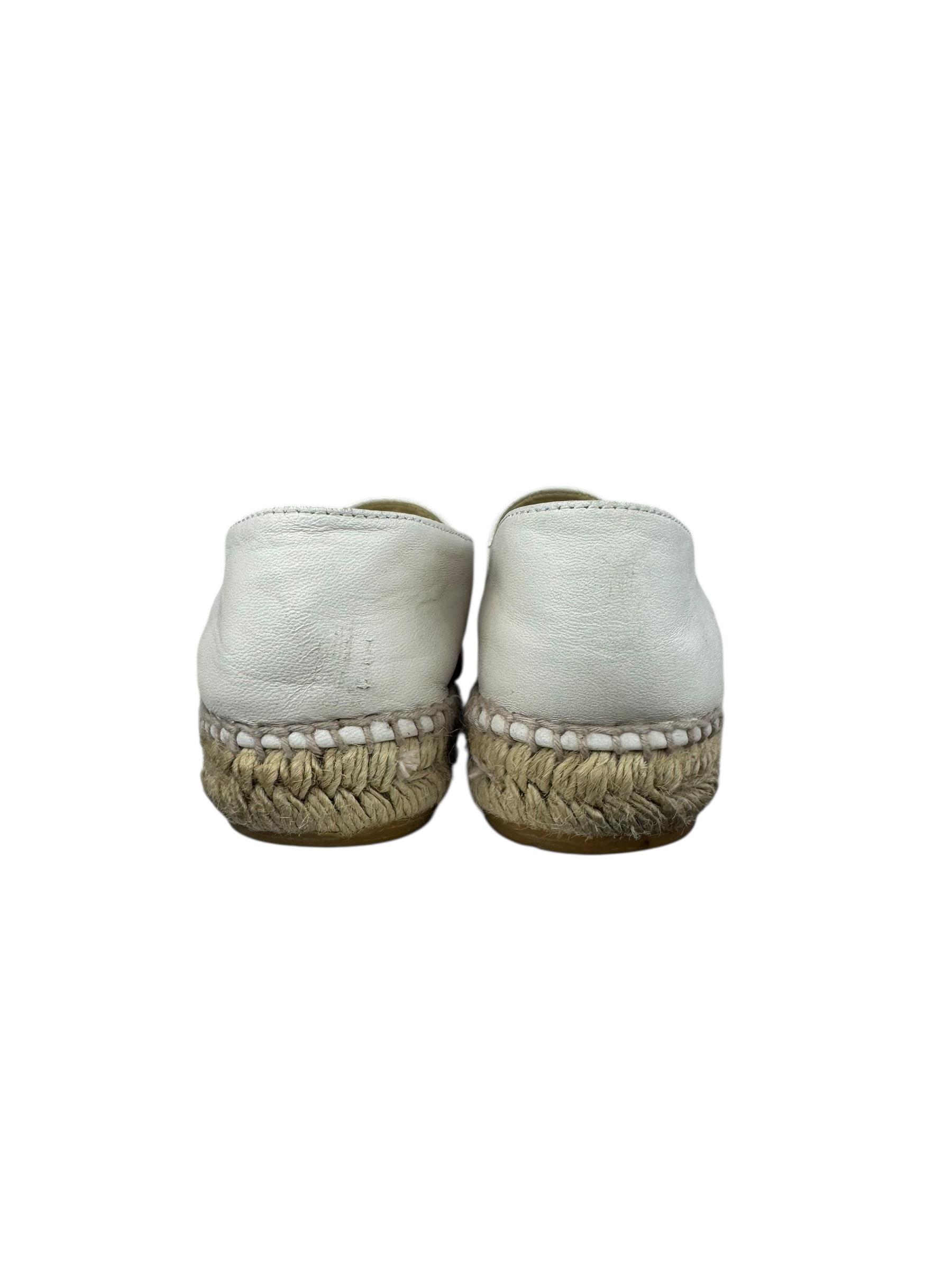 CHANEL WHITE ESPADRILLES 