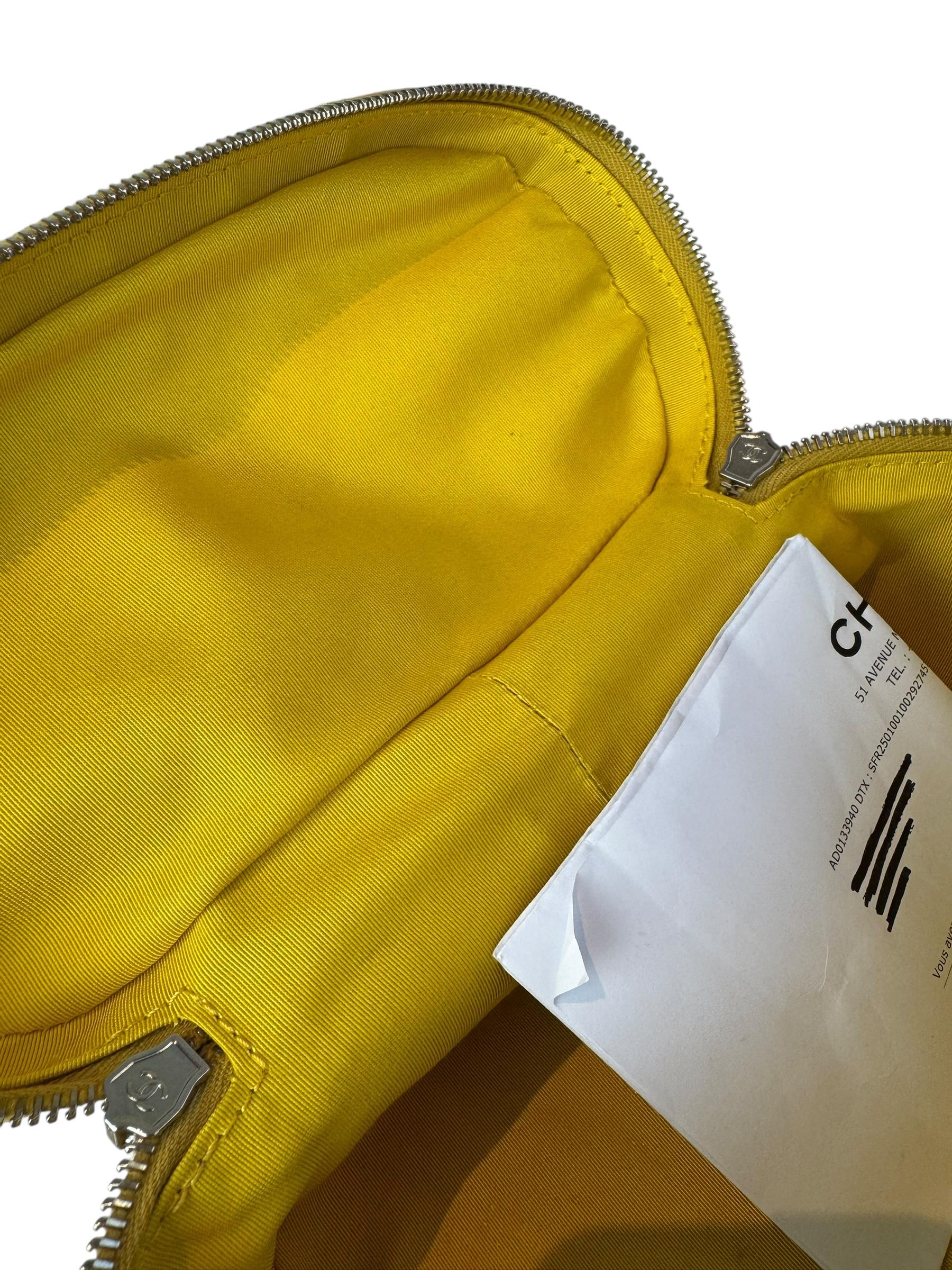 CHANEL YELLOW VANITY FLAP BACKPACK
