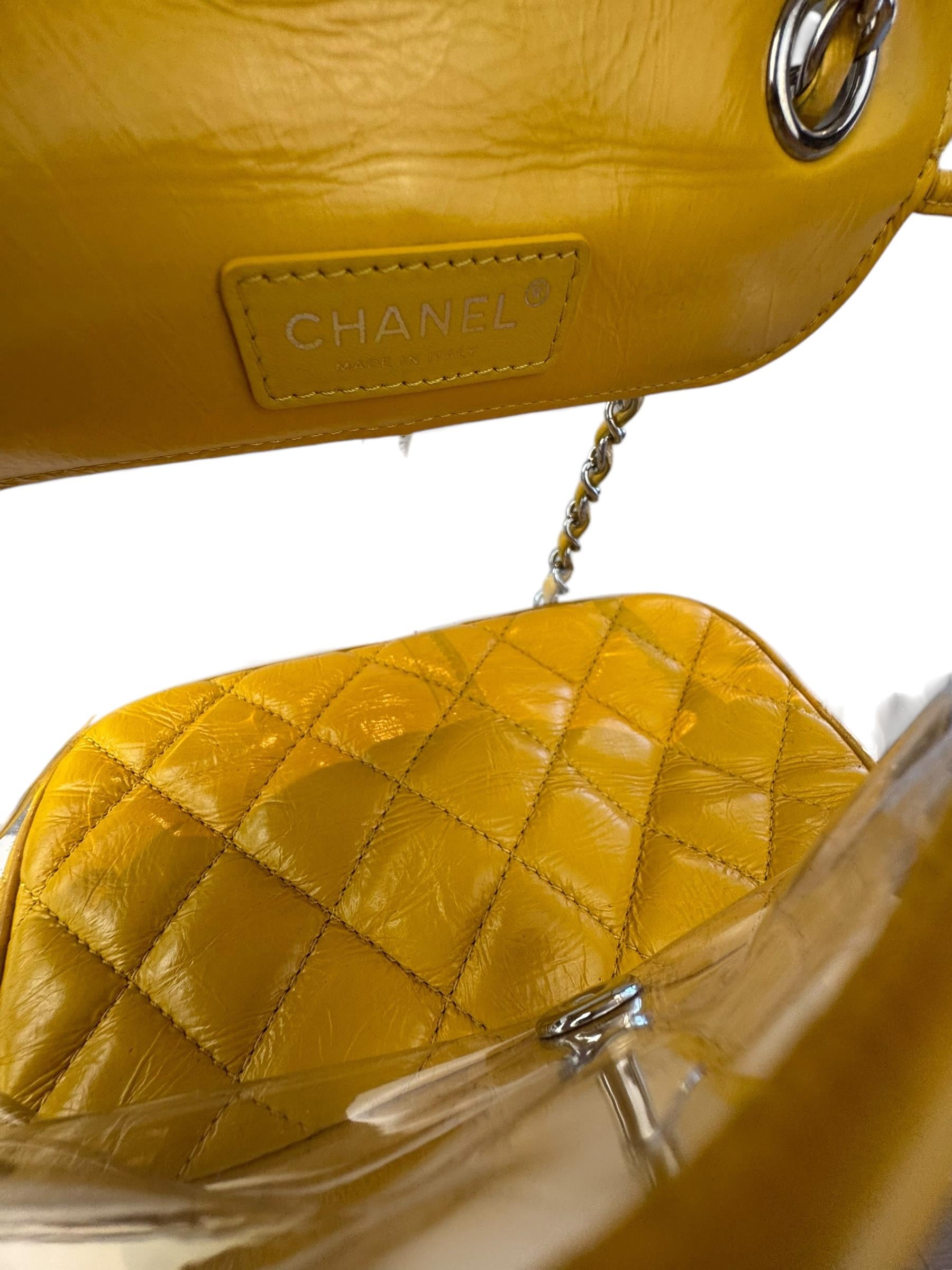 CHANEL YELLOW VANITY FLAP BACKPACK