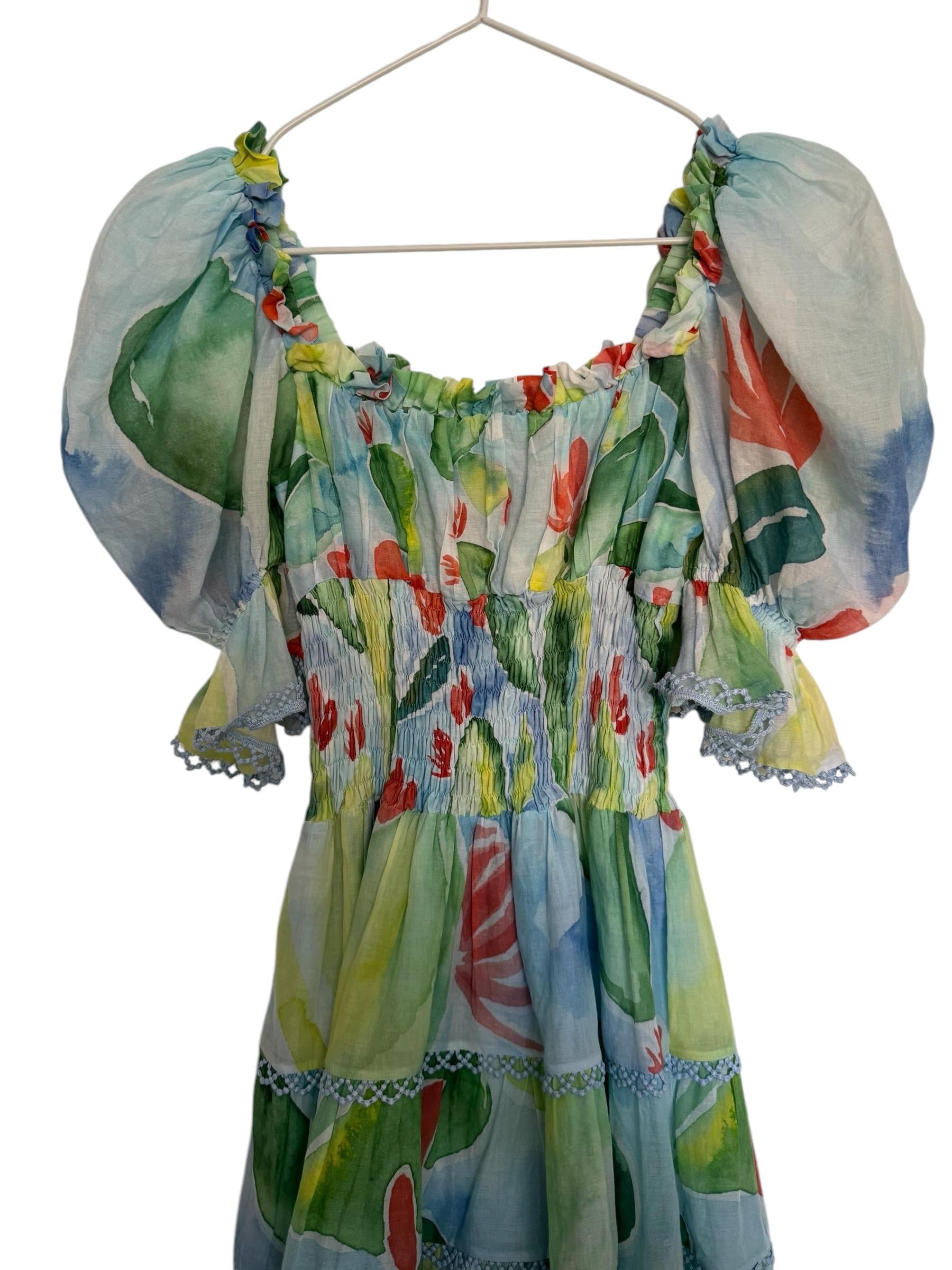 CHARO RUIZ IBIZA GREEN FLORAL DRESS 