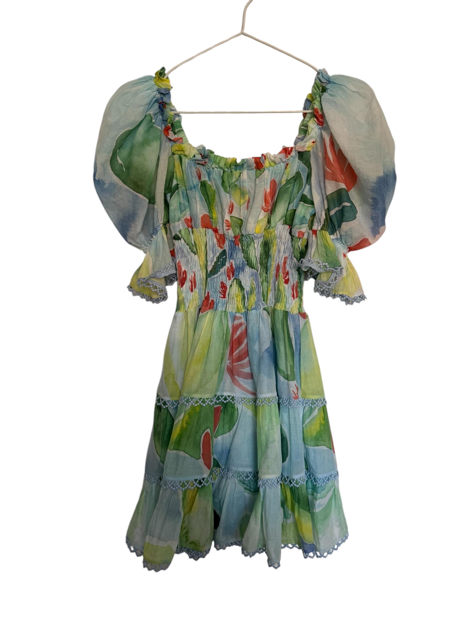 CHARO RUIZ IBIZA GREEN FLORAL DRESS 