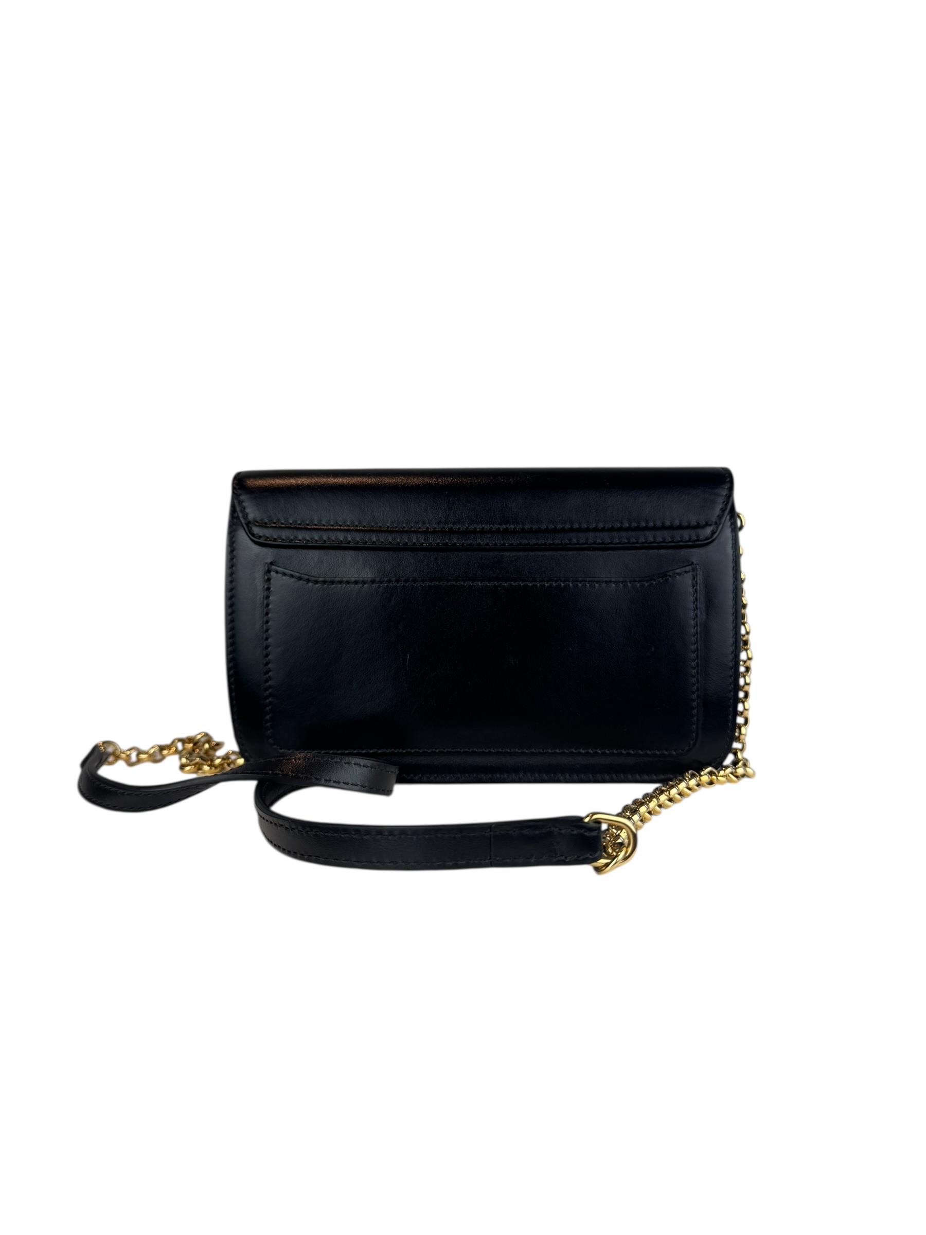CHLOE BLACK C LOGO CHAIN BAG 