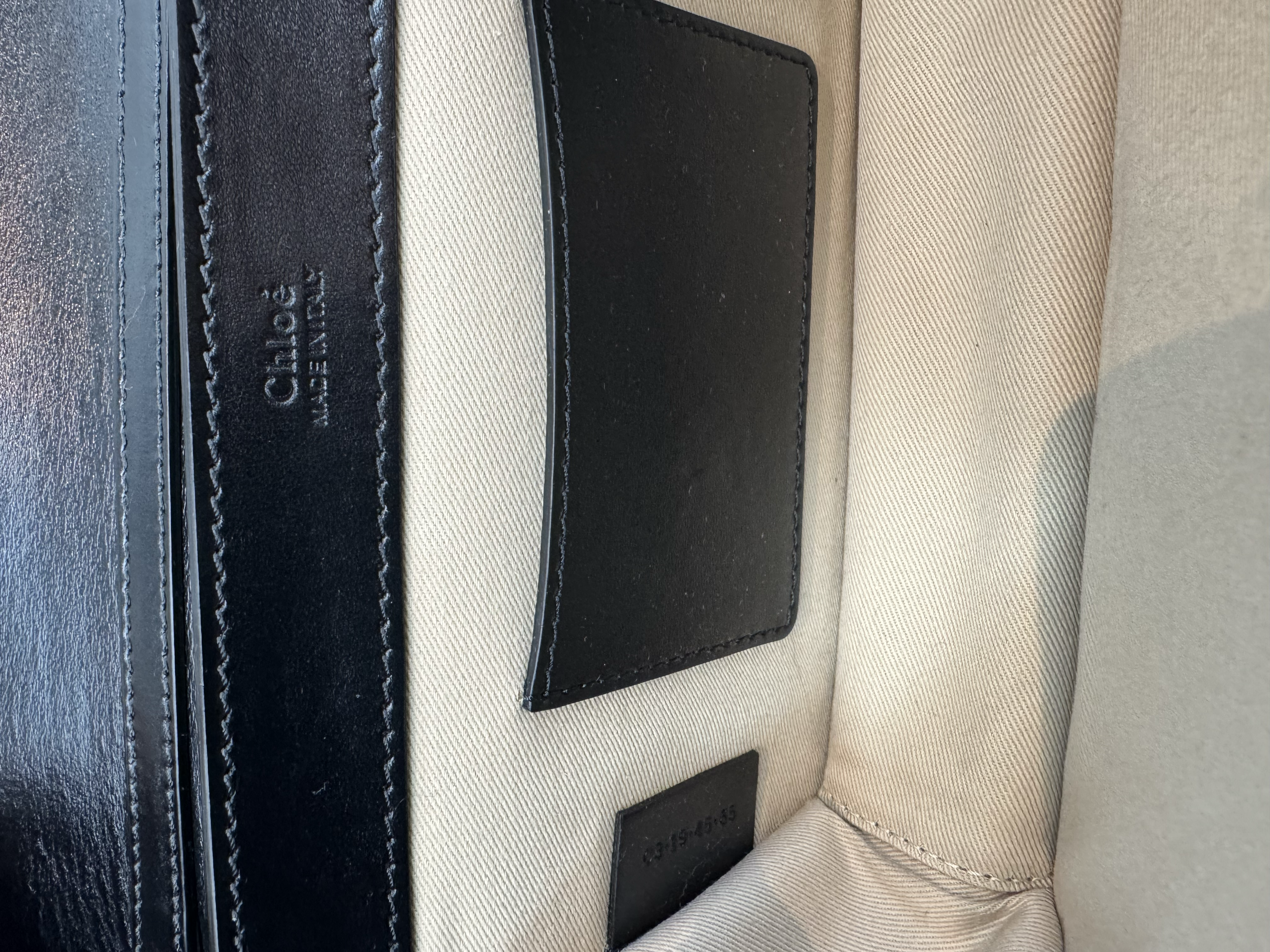 CHLOE BLACK C LOGO CHAIN BAG 