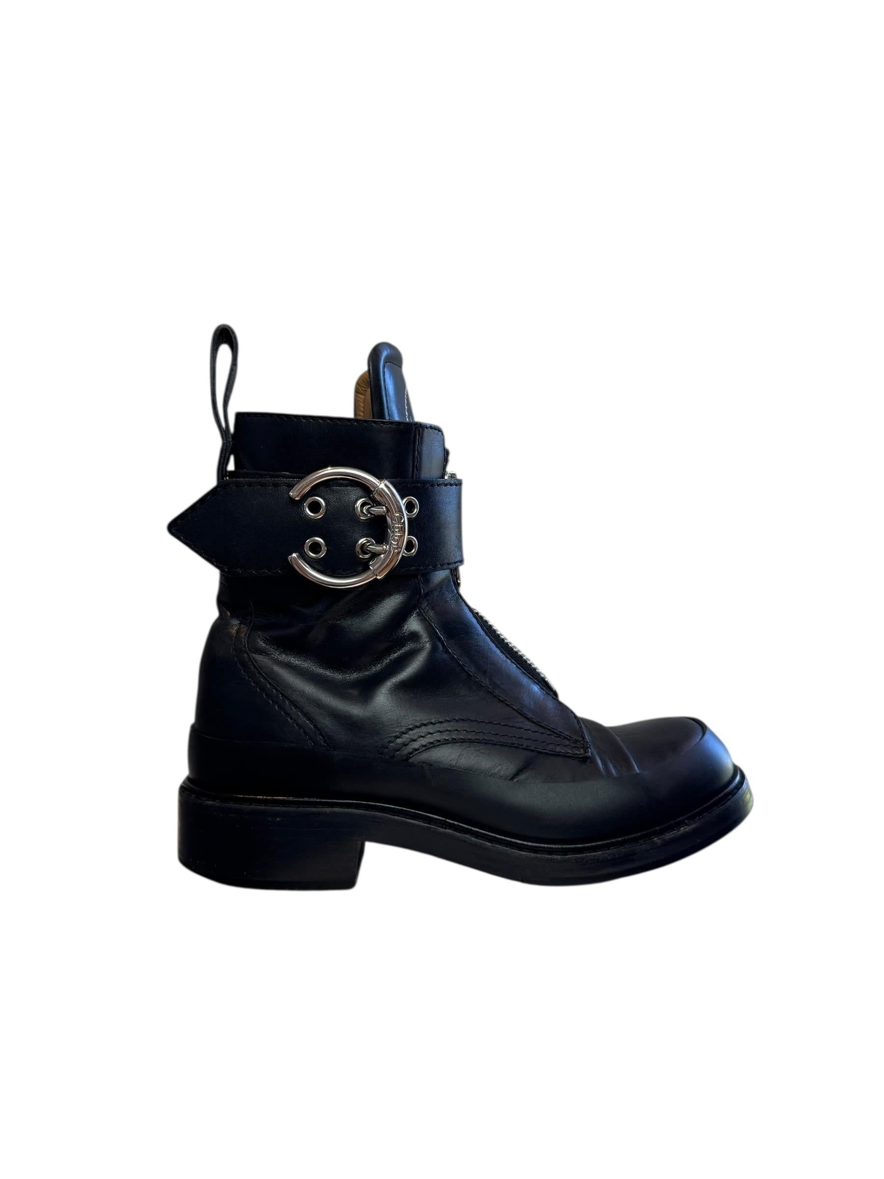CHLOE BLACK LEATHER BOOTS