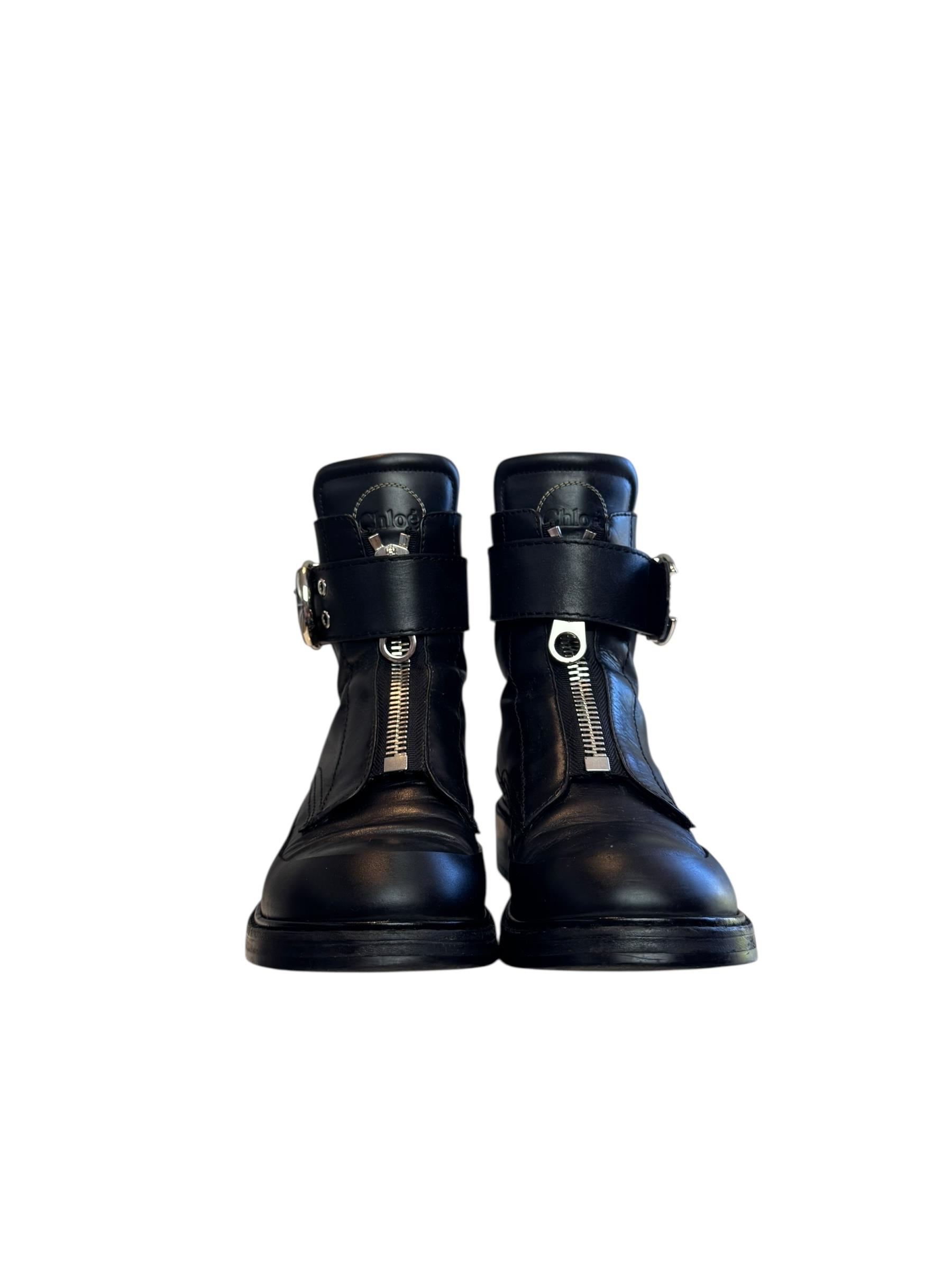 CHLOE BLACK LEATHER BOOTS