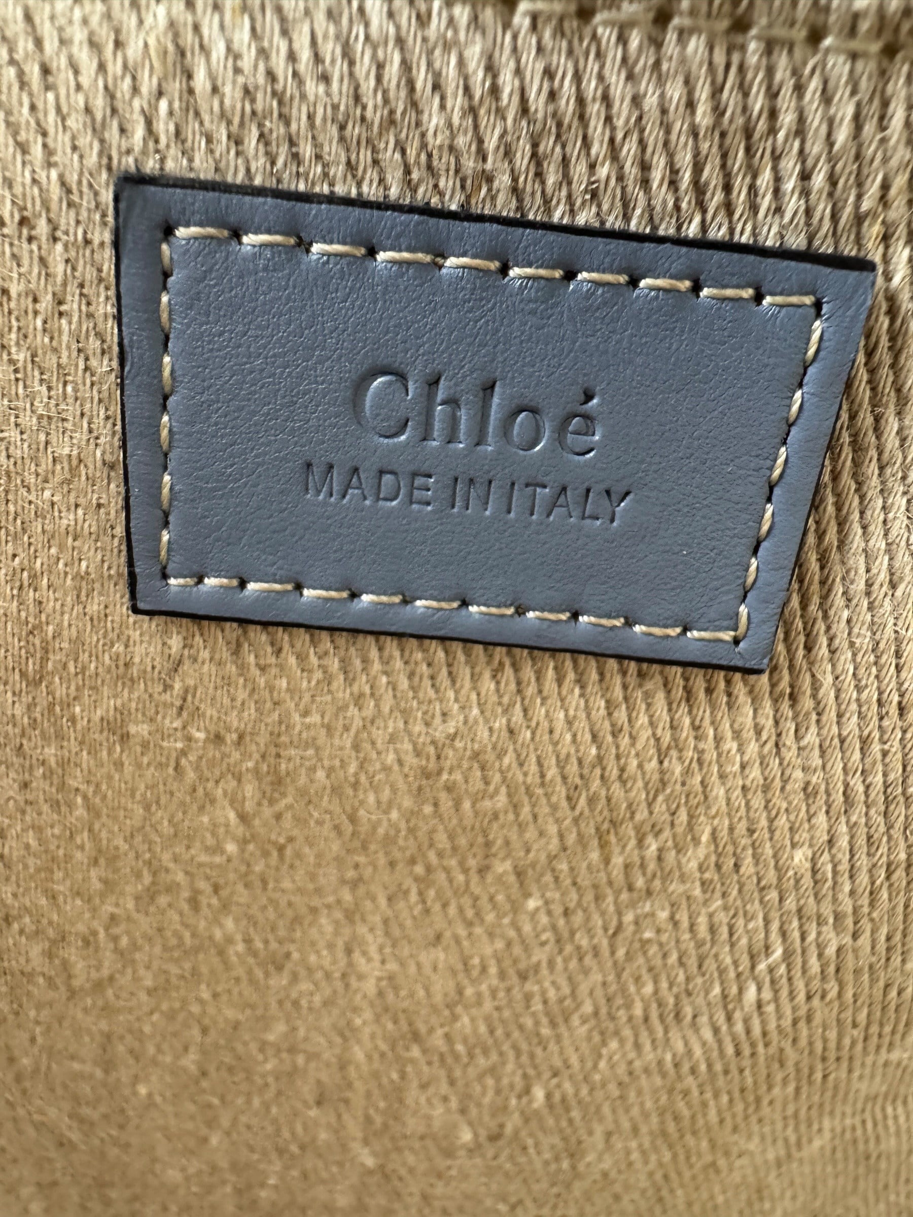 CHLOE BLUE STRIPED CANVAS TOTE BAG