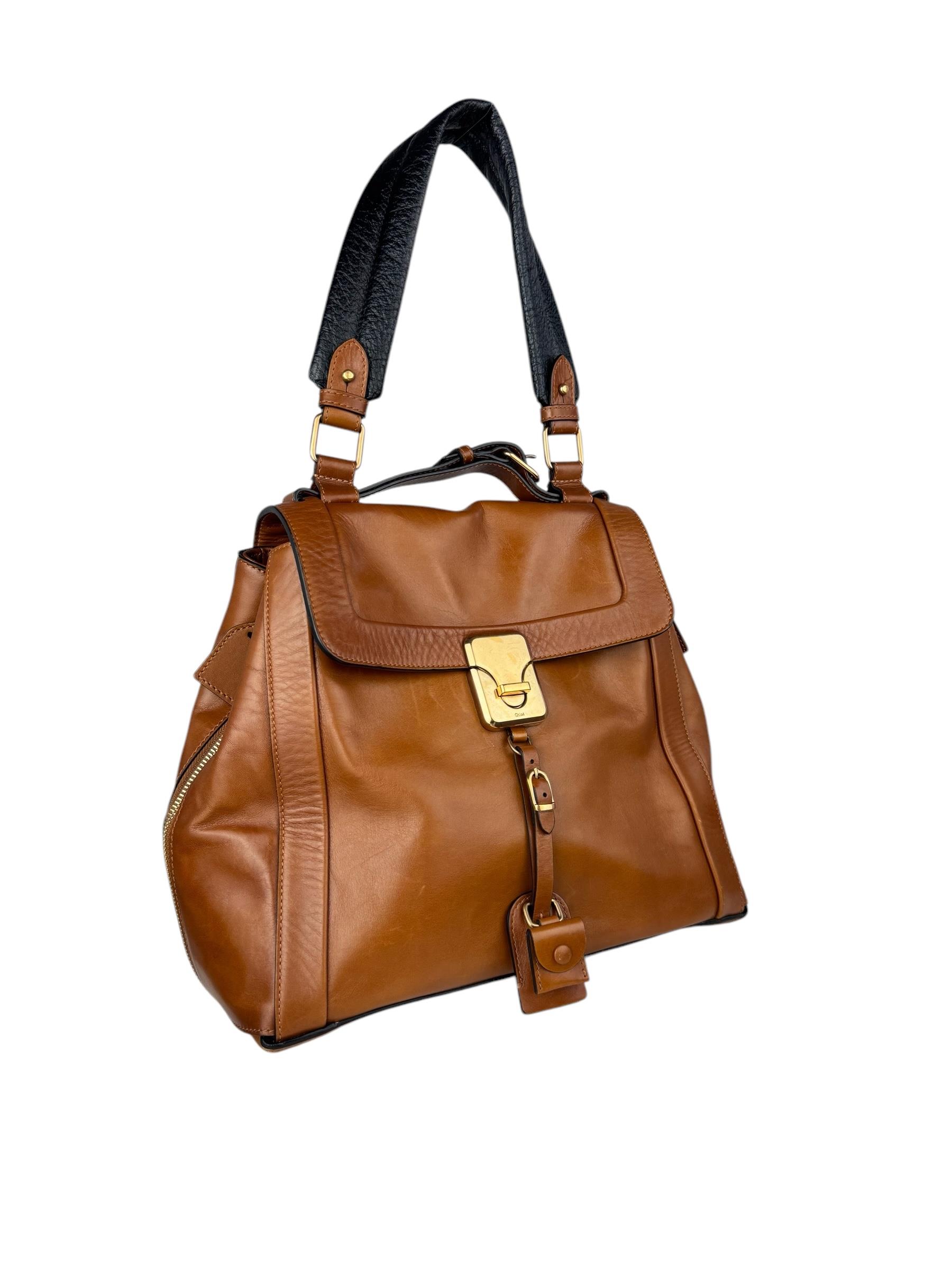 CHLOE BROWN LEATHER TOTE BAG