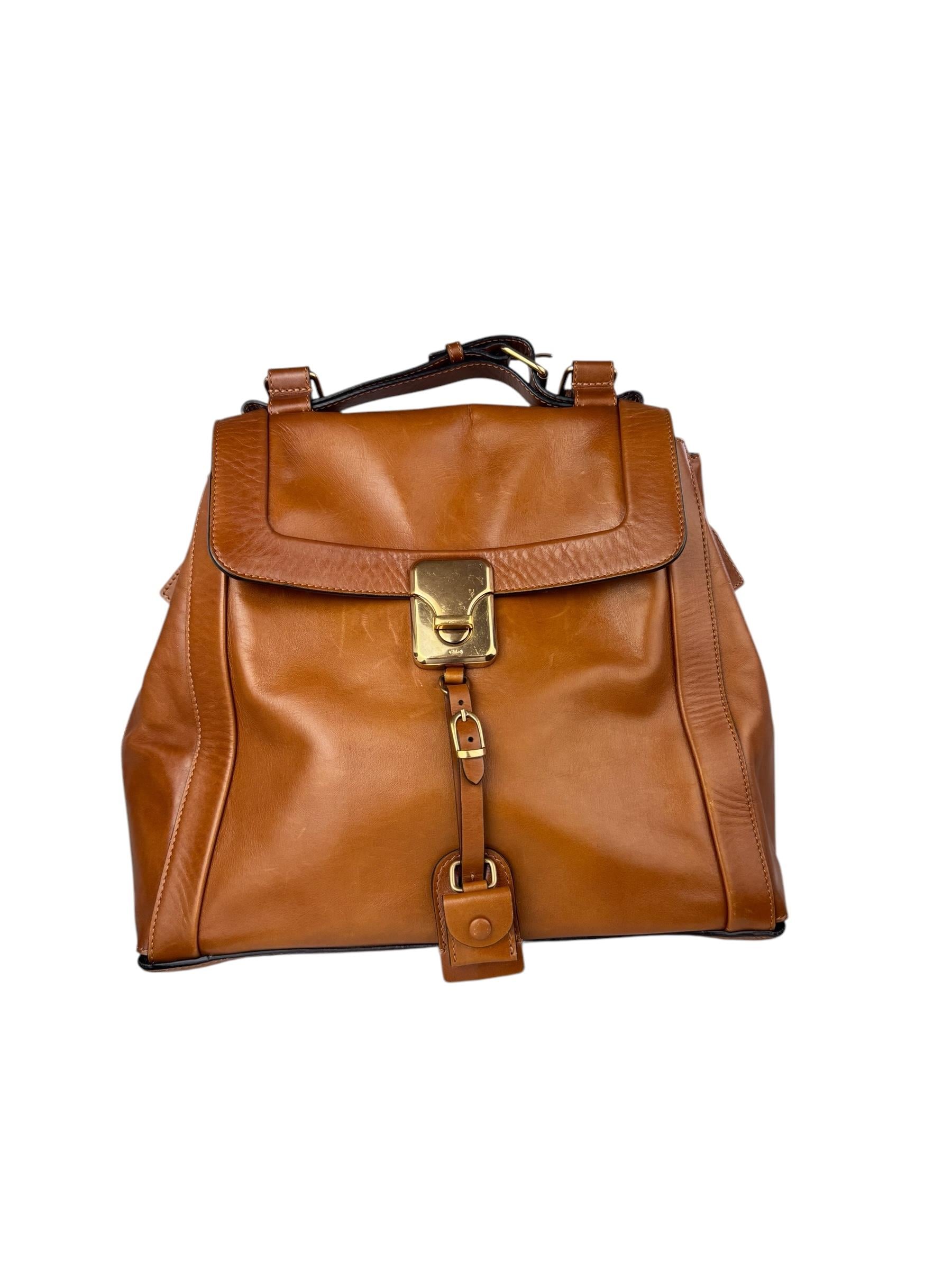 CHLOE BROWN LEATHER TOTE BAG