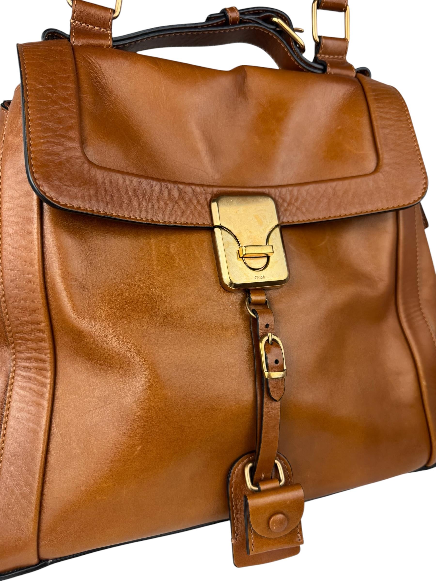 CHLOE BROWN LEATHER TOTE BAG