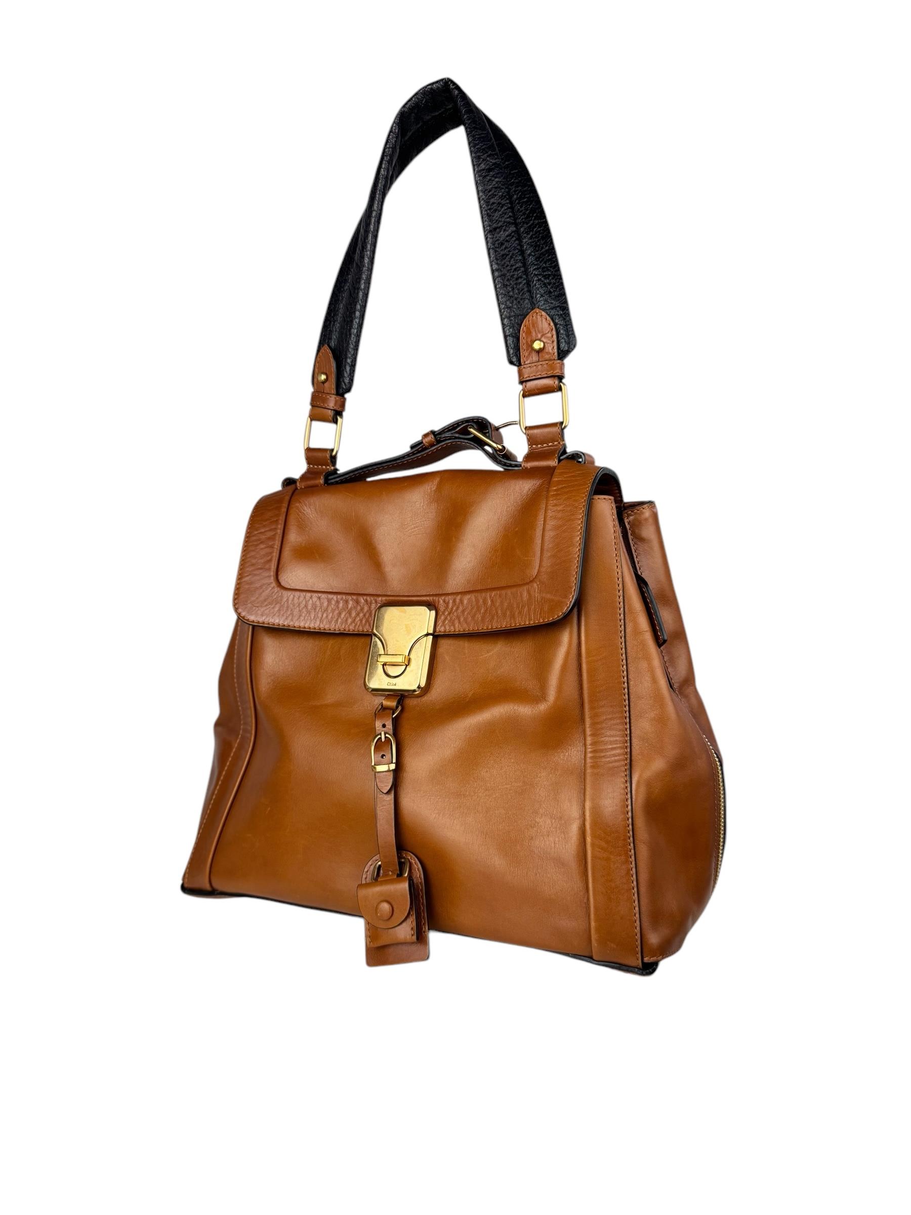 CHLOE BROWN LEATHER TOTE BAG