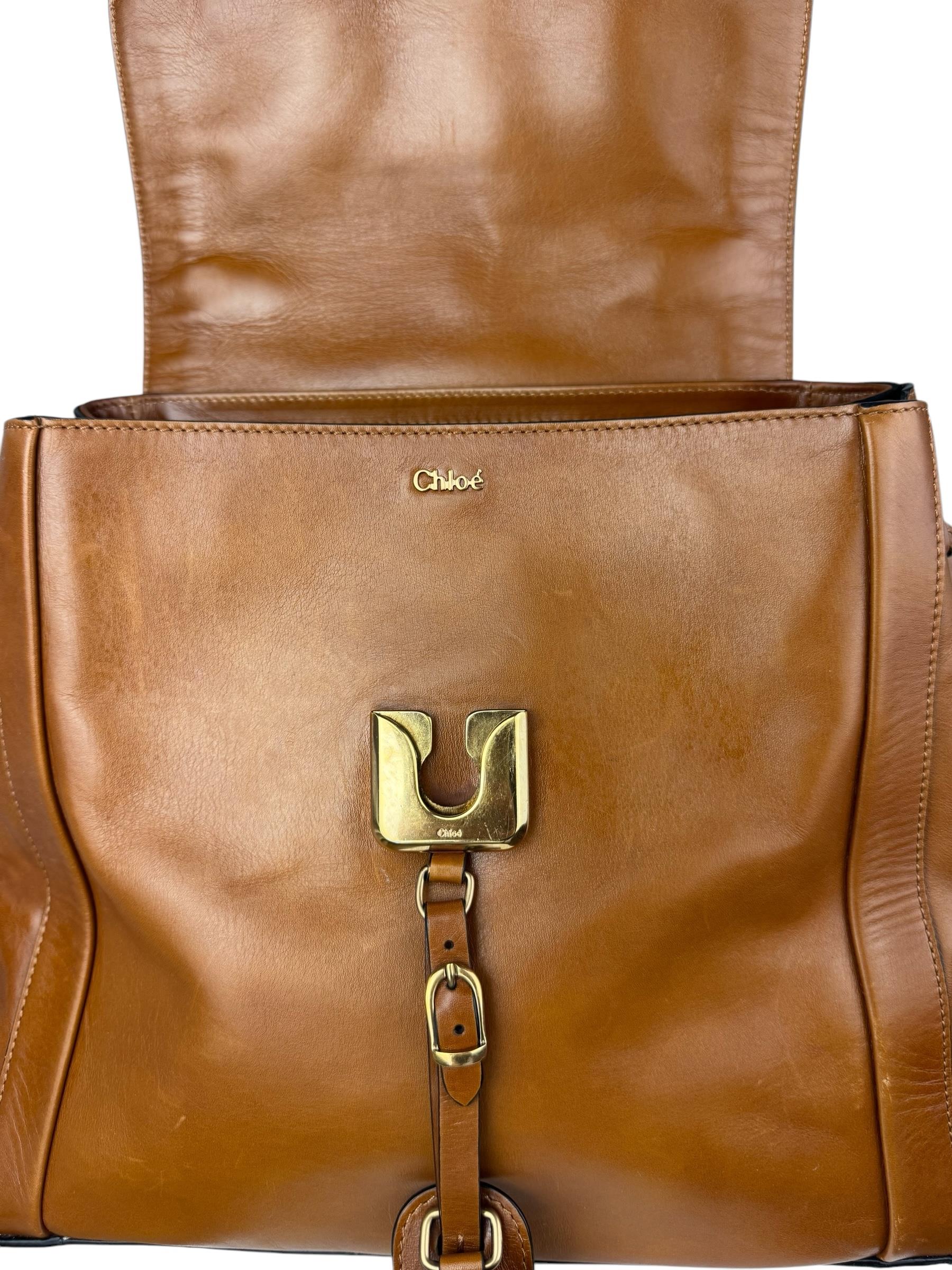 CHLOE BROWN LEATHER TOTE BAG