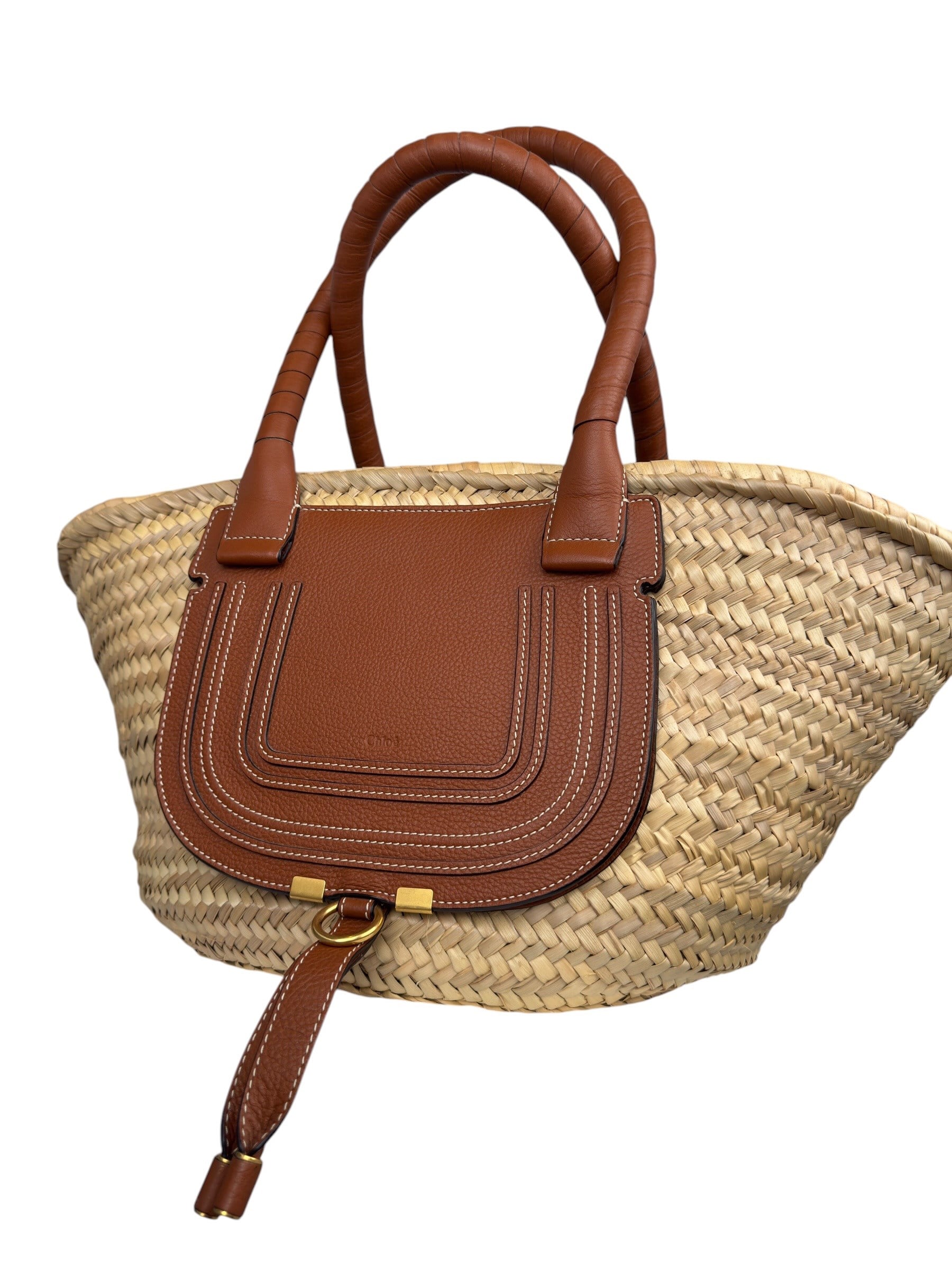 CHLOE BROWN MARCIE RAFFIA TOTE