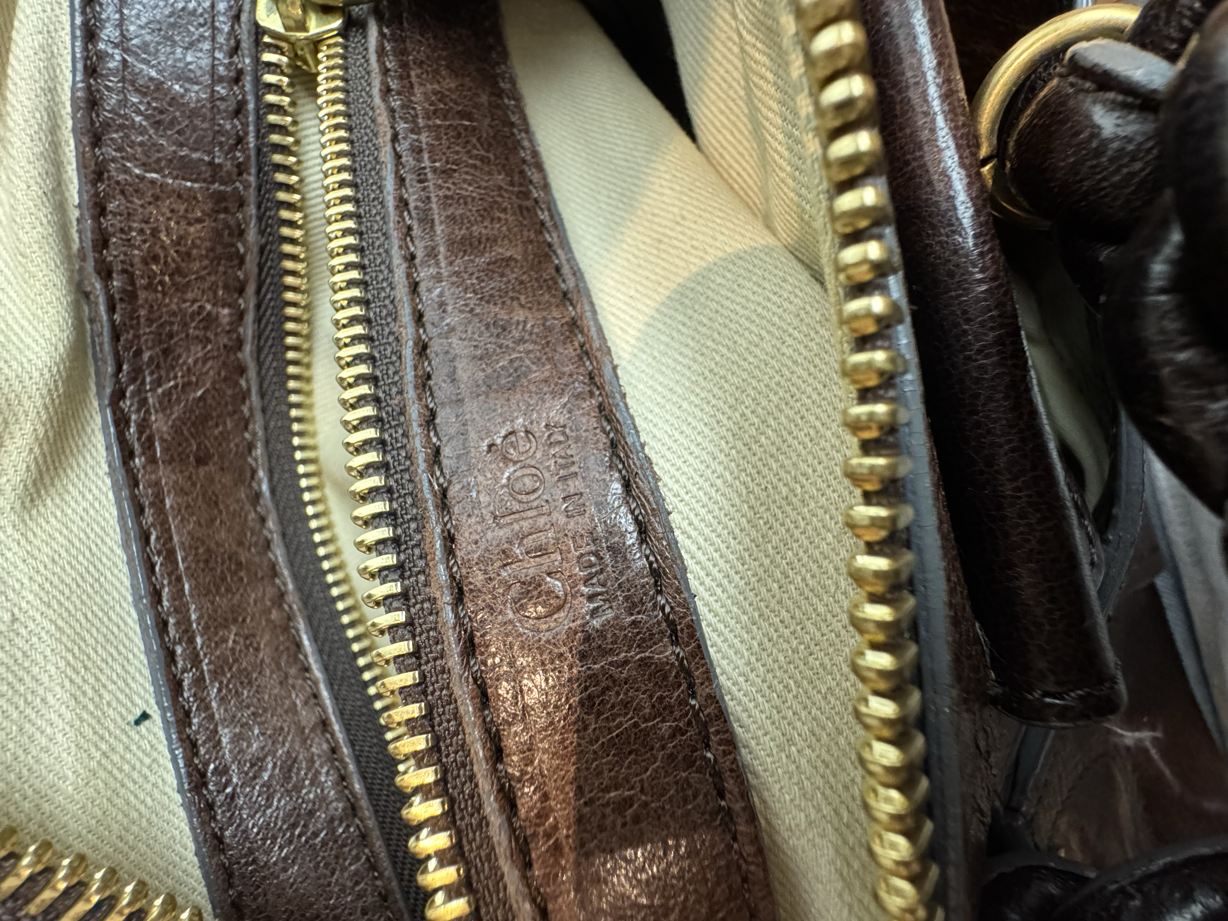 CHLOE MOKA LEATHER HELOISE SHOULDER BAG