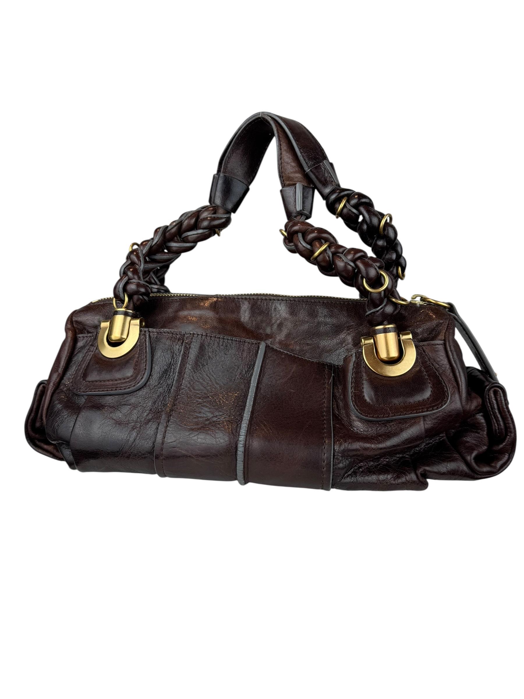 CHLOE MOKA LEATHER HELOISE SHOULDER BAG