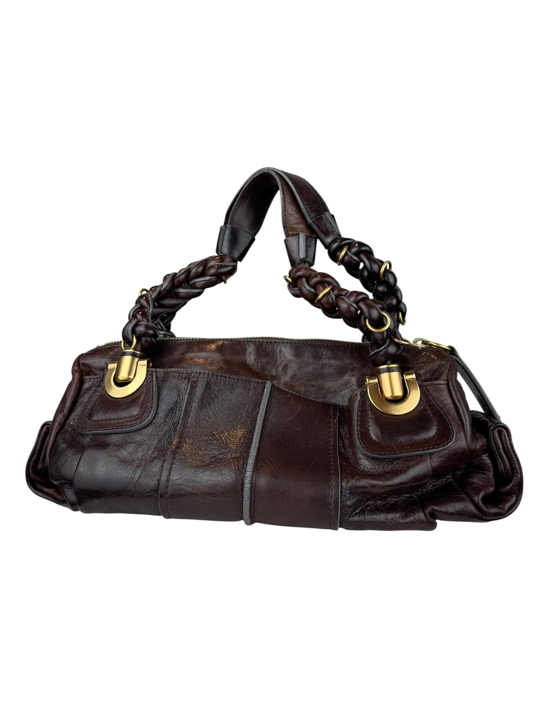 CHLOE MOKA LEATHER HELOISE SHOULDER BAG