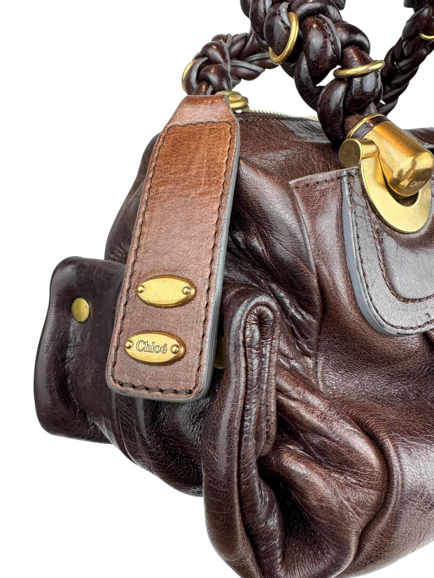 CHLOE MOKA LEATHER HELOISE SHOULDER BAG