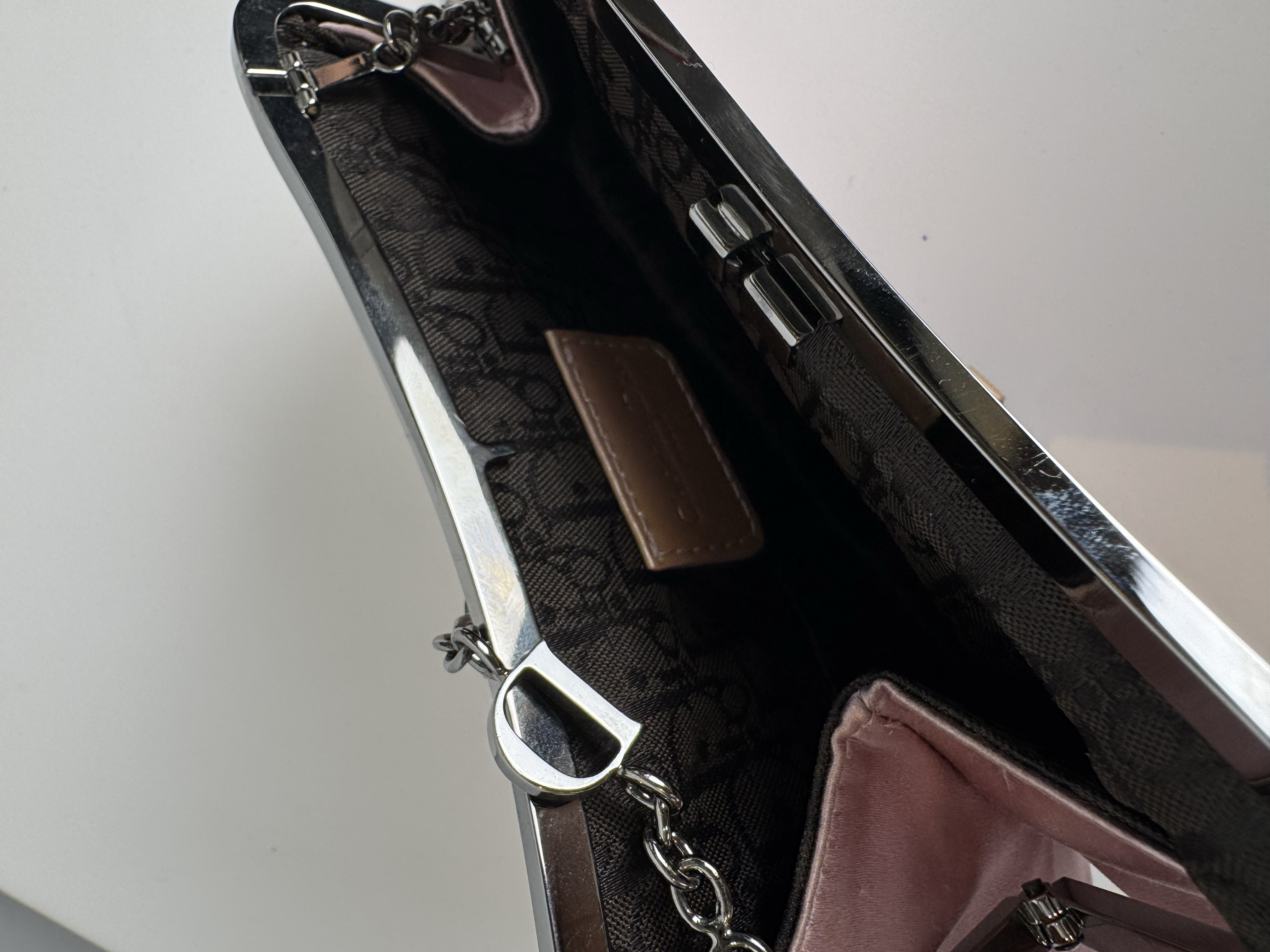 CHRISTIAN DIOR 2000S PINK SATIN MINI SADDLE BAG