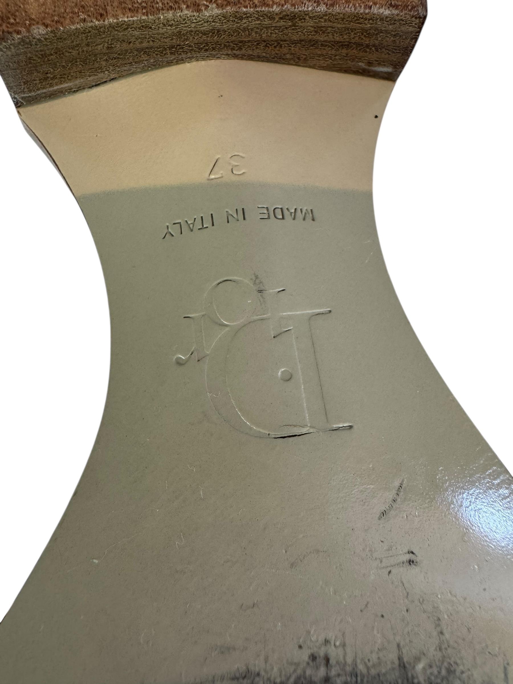 CHRISTIAN DIOR BEIGE MONOGRAM SLIDE MULES
