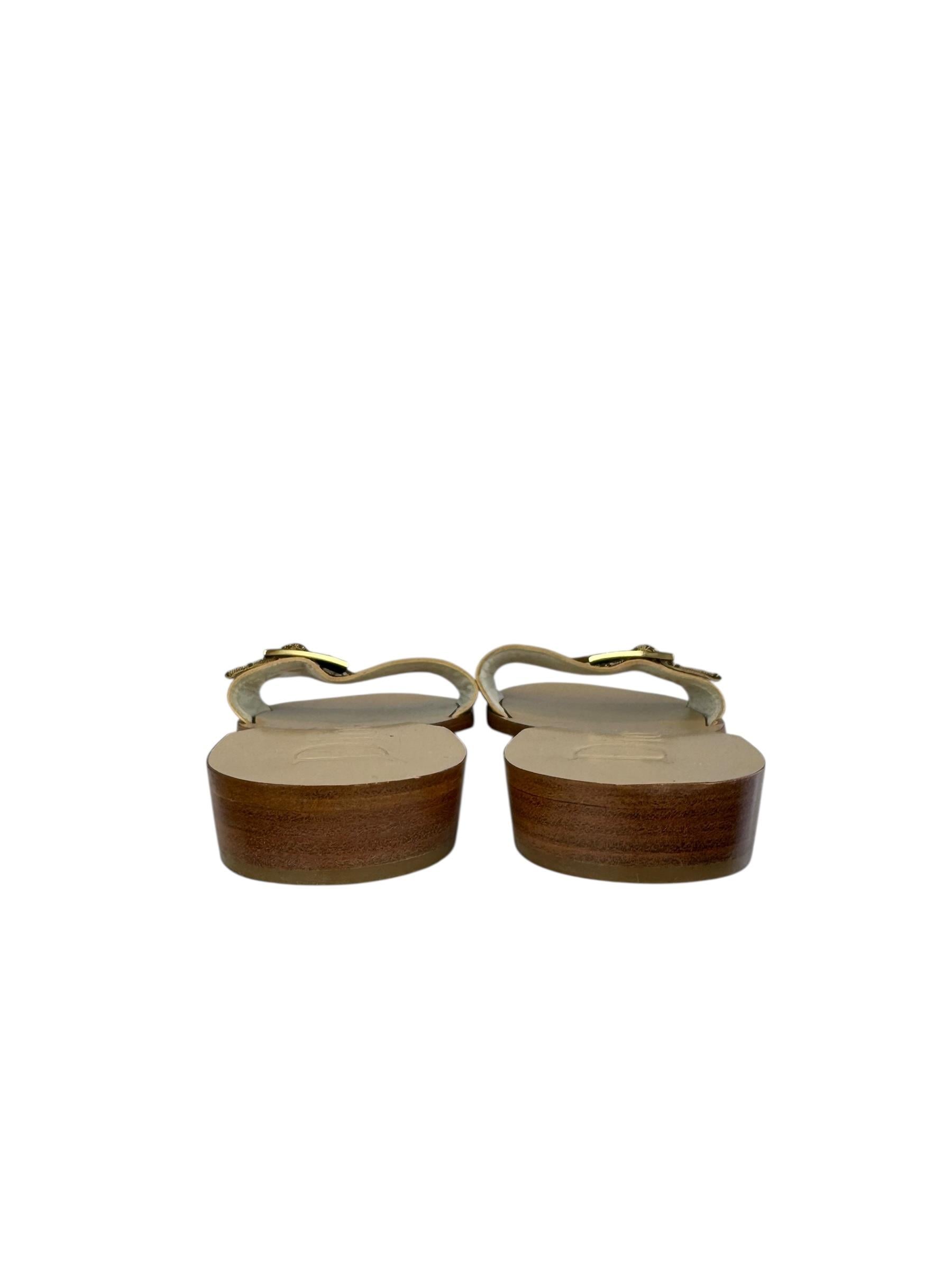 CHRISTIAN DIOR BEIGE MONOGRAM SLIDE MULES