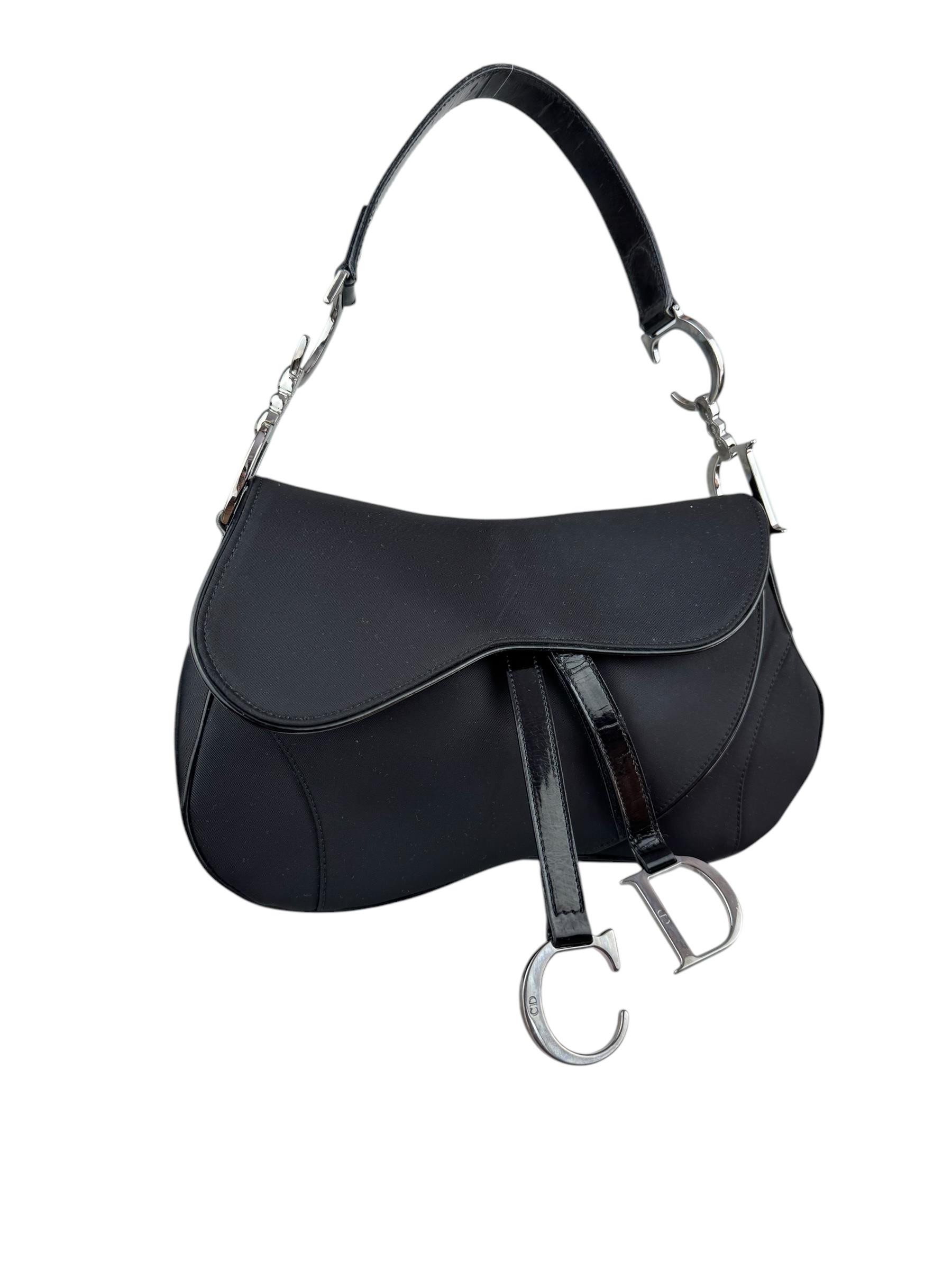 CHRISTIAN DIOR BLACK BORSA SADDLE BAG