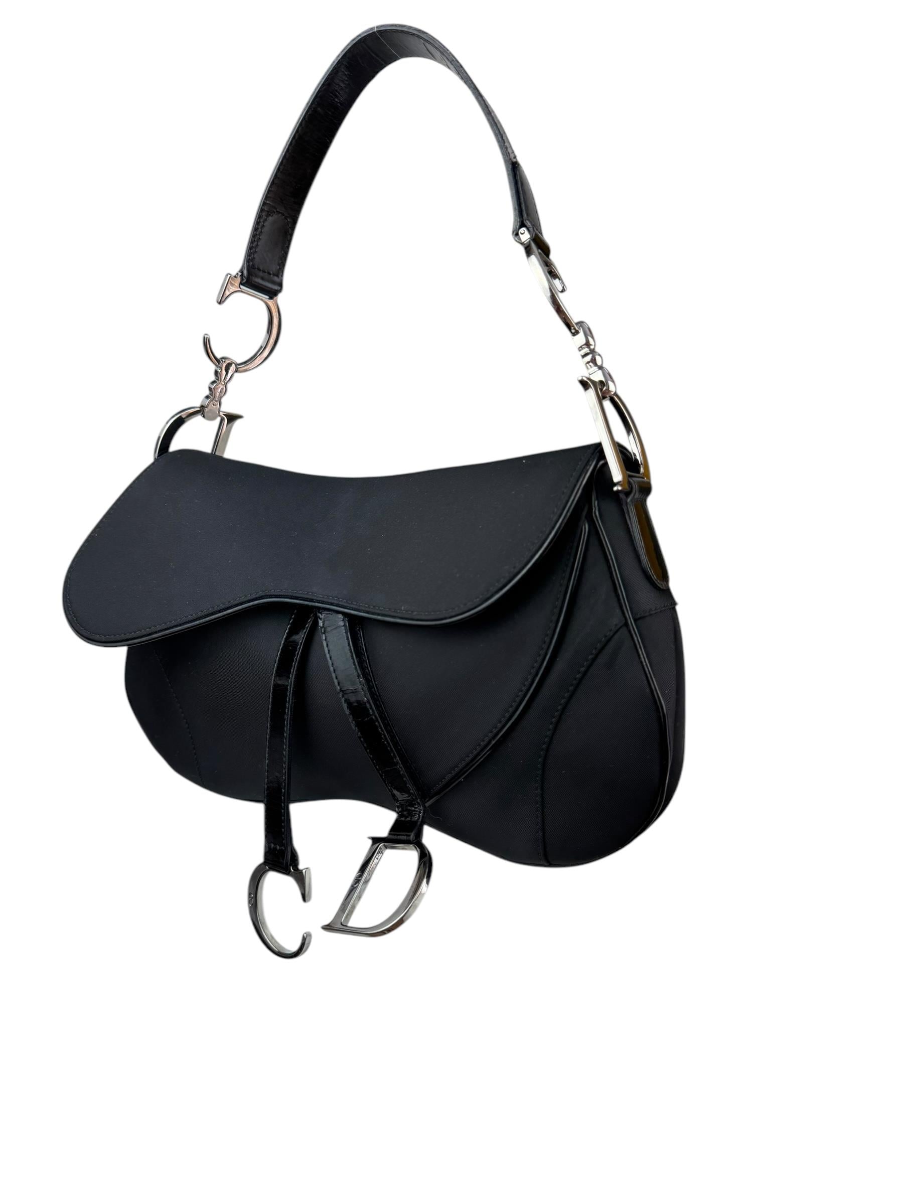 CHRISTIAN DIOR BLACK BORSA SADDLE BAG