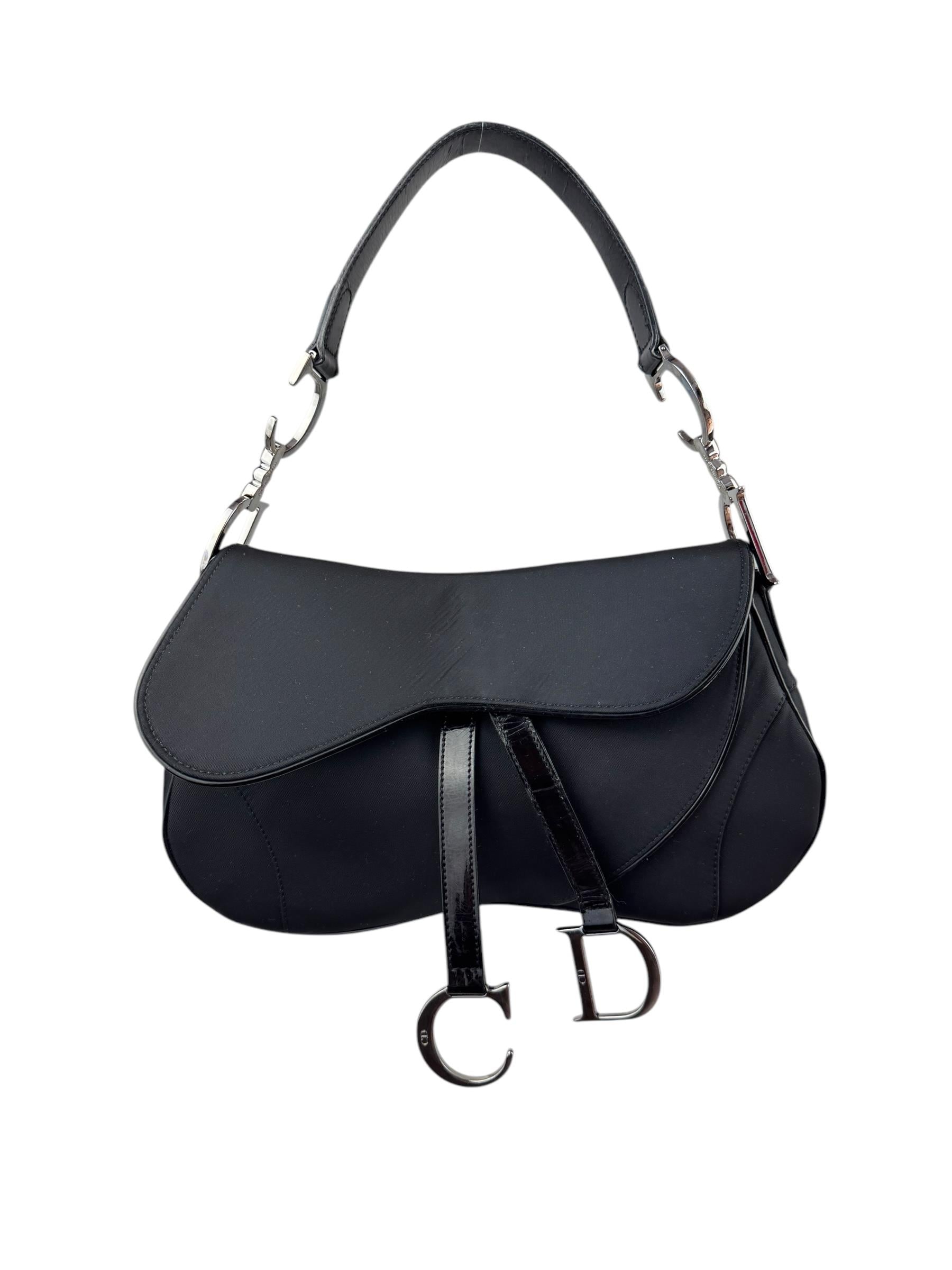 CHRISTIAN DIOR BLACK BORSA SADDLE BAG