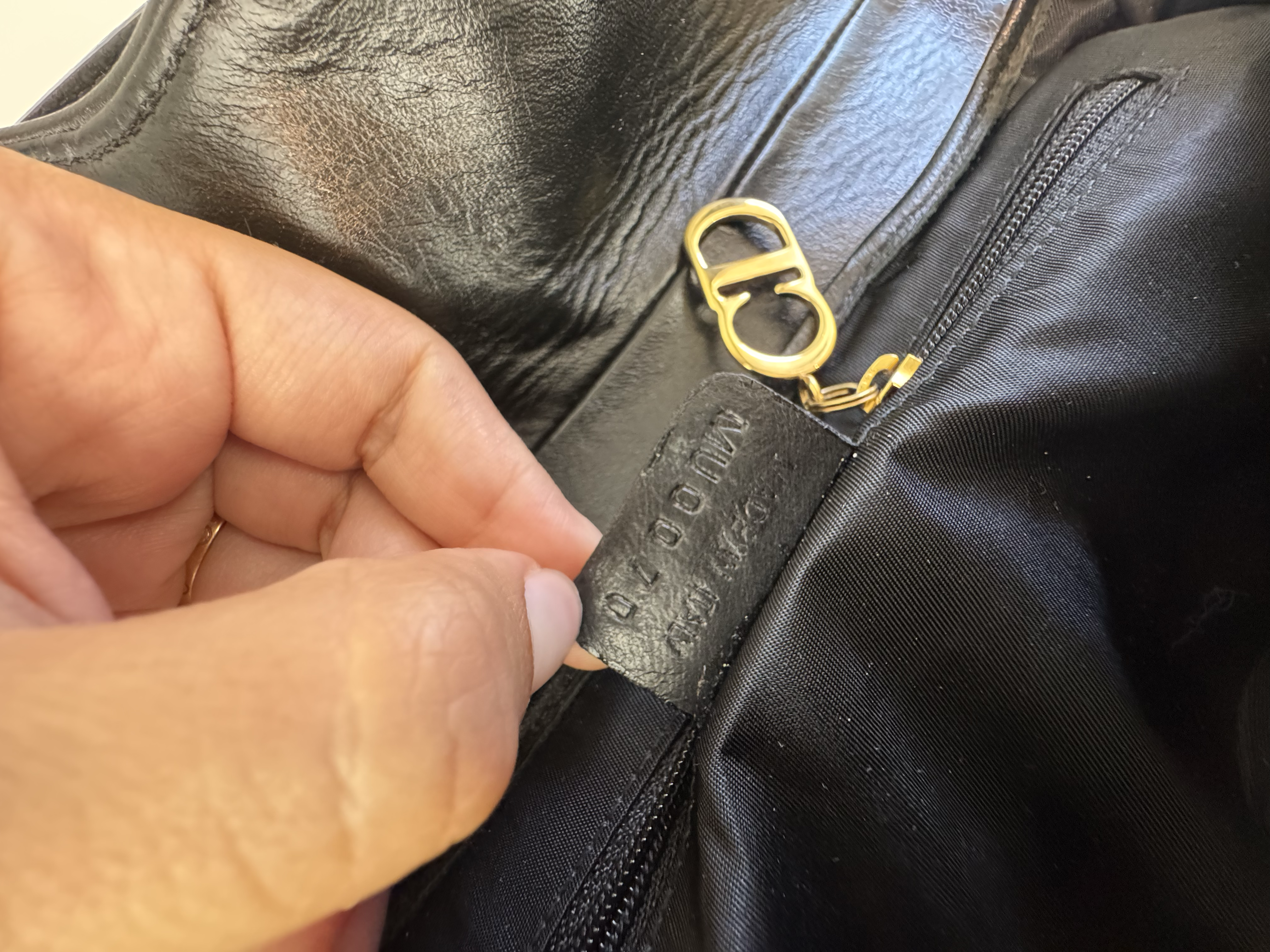 CHRISTIAN DIOR BLACK LEATHER SADDLE BAG