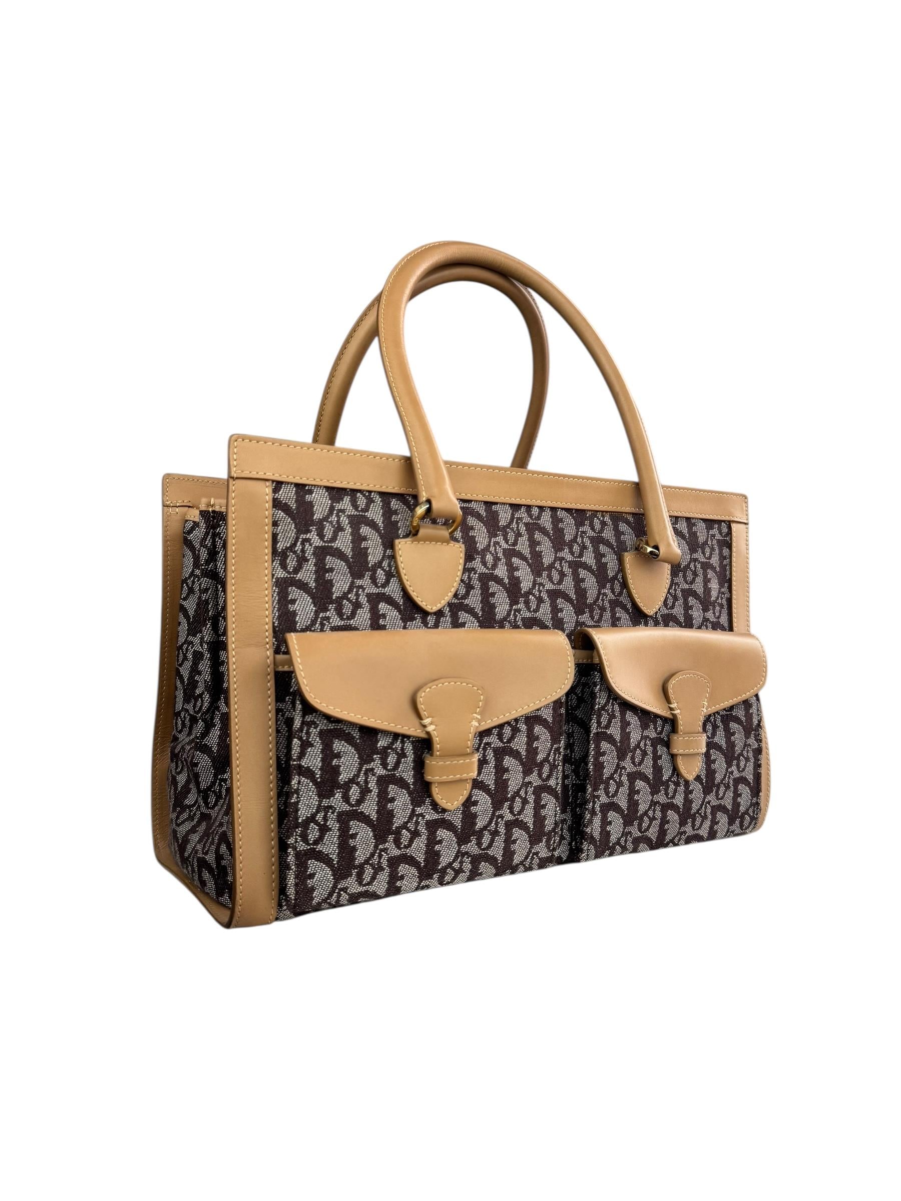 CHRISTIAN DIOR BROWN OBLIQUE TOTE BAG