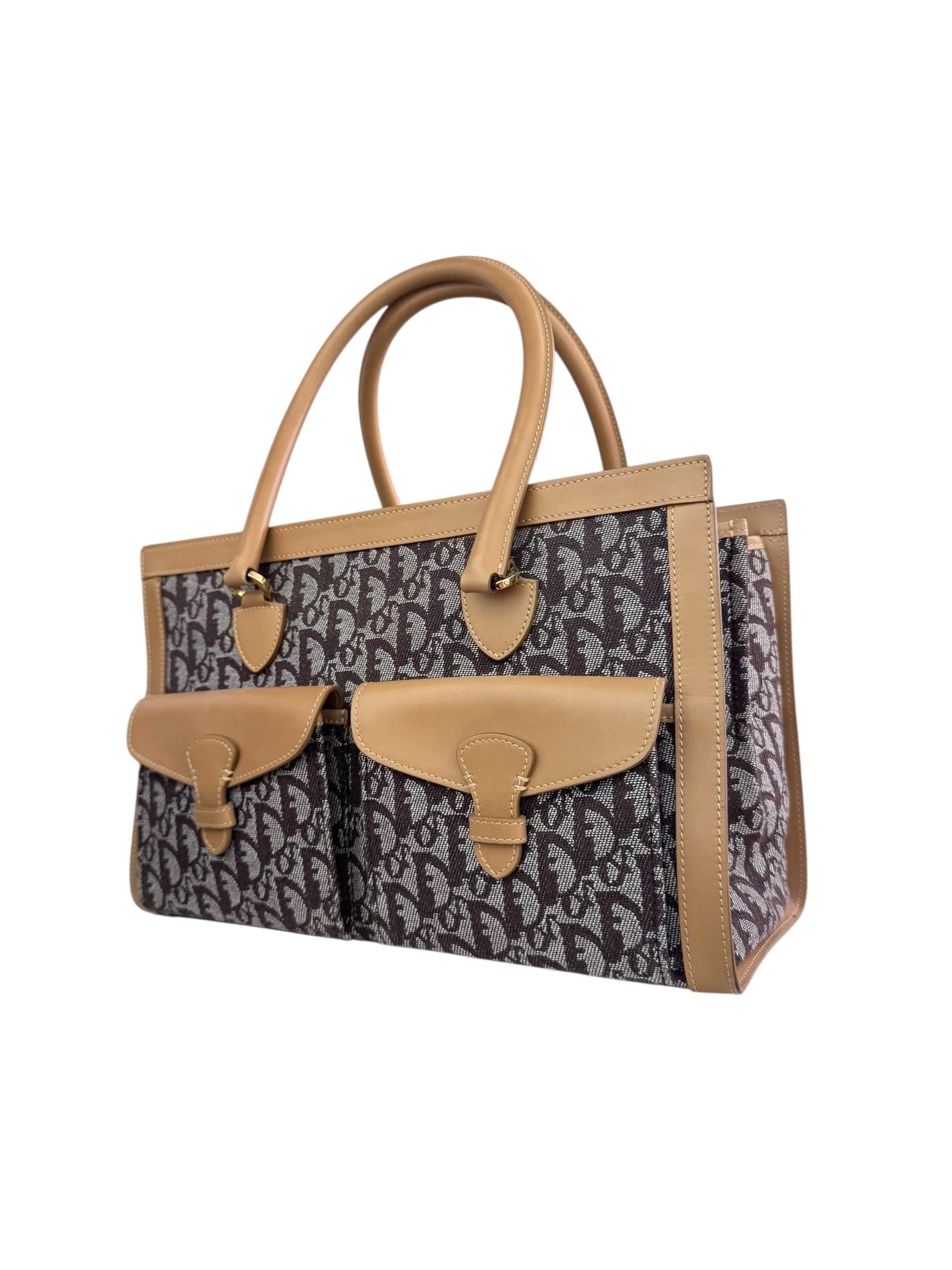 CHRISTIAN DIOR BROWN OBLIQUE TOTE BAG