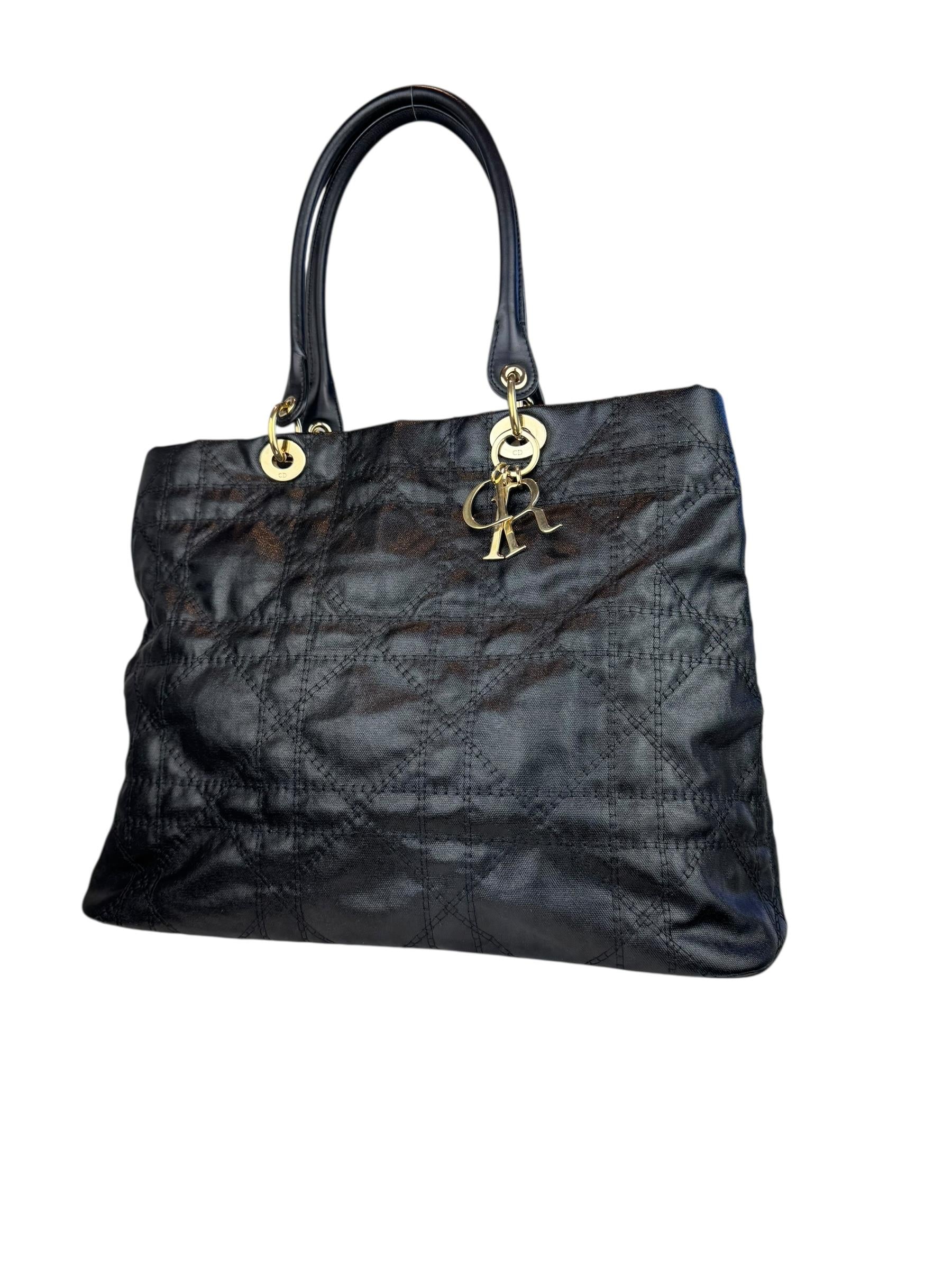 CHRISTIAN DIOR CANVAS CANNAGE TOTE BAG