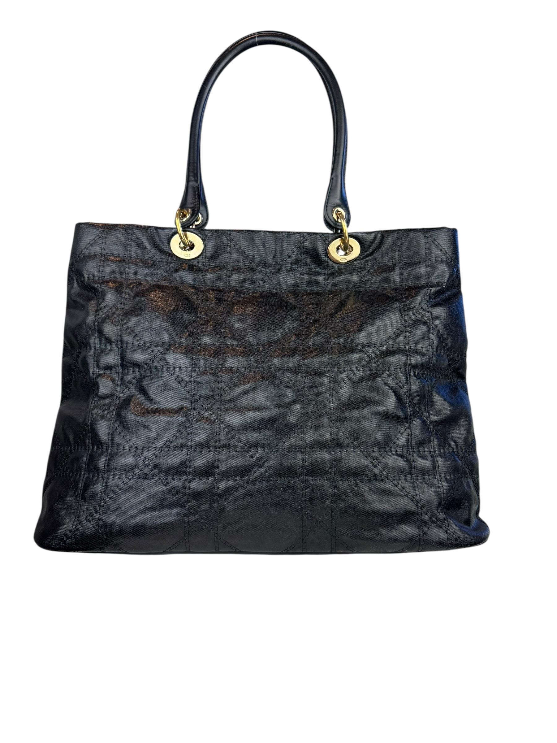 CHRISTIAN DIOR CANVAS CANNAGE TOTE BAG