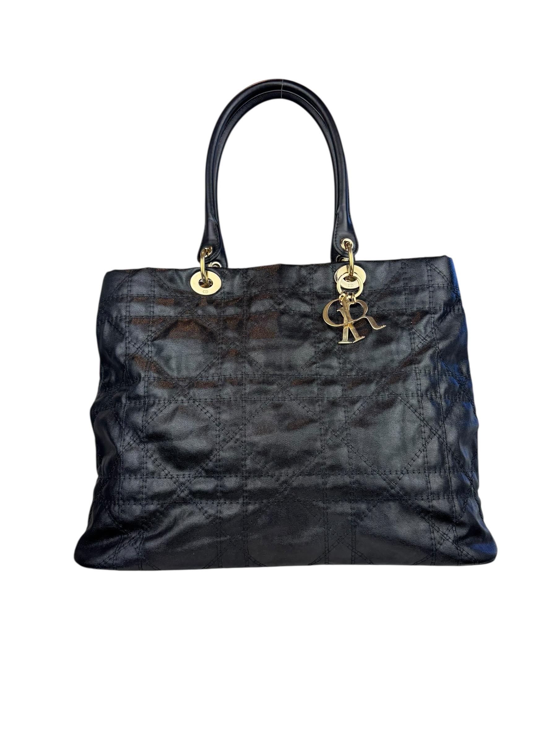 CHRISTIAN DIOR CANVAS CANNAGE TOTE BAG