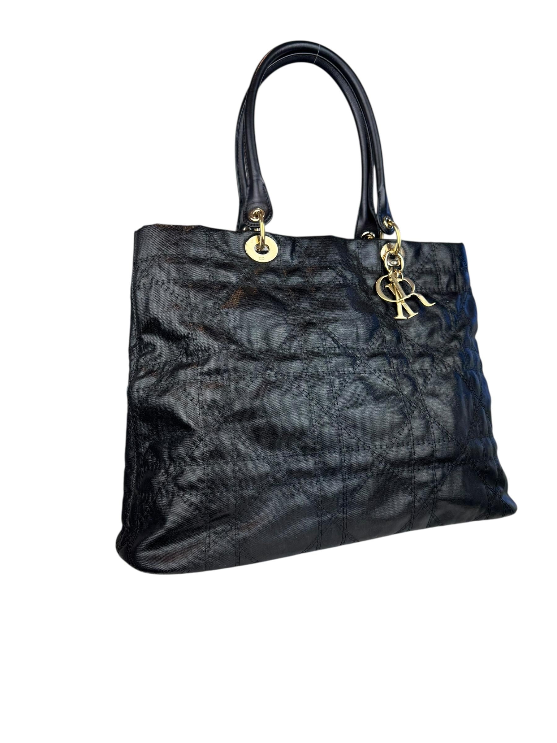 CHRISTIAN DIOR CANVAS CANNAGE TOTE BAG