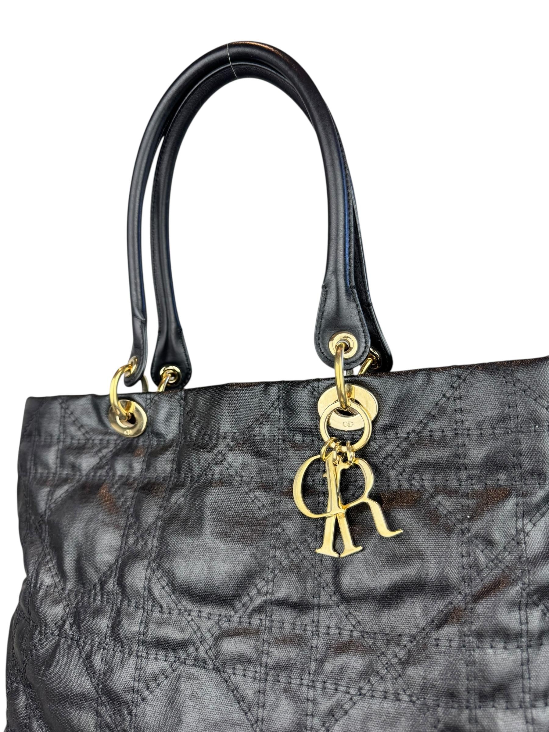 CHRISTIAN DIOR CANVAS CANNAGE TOTE BAG