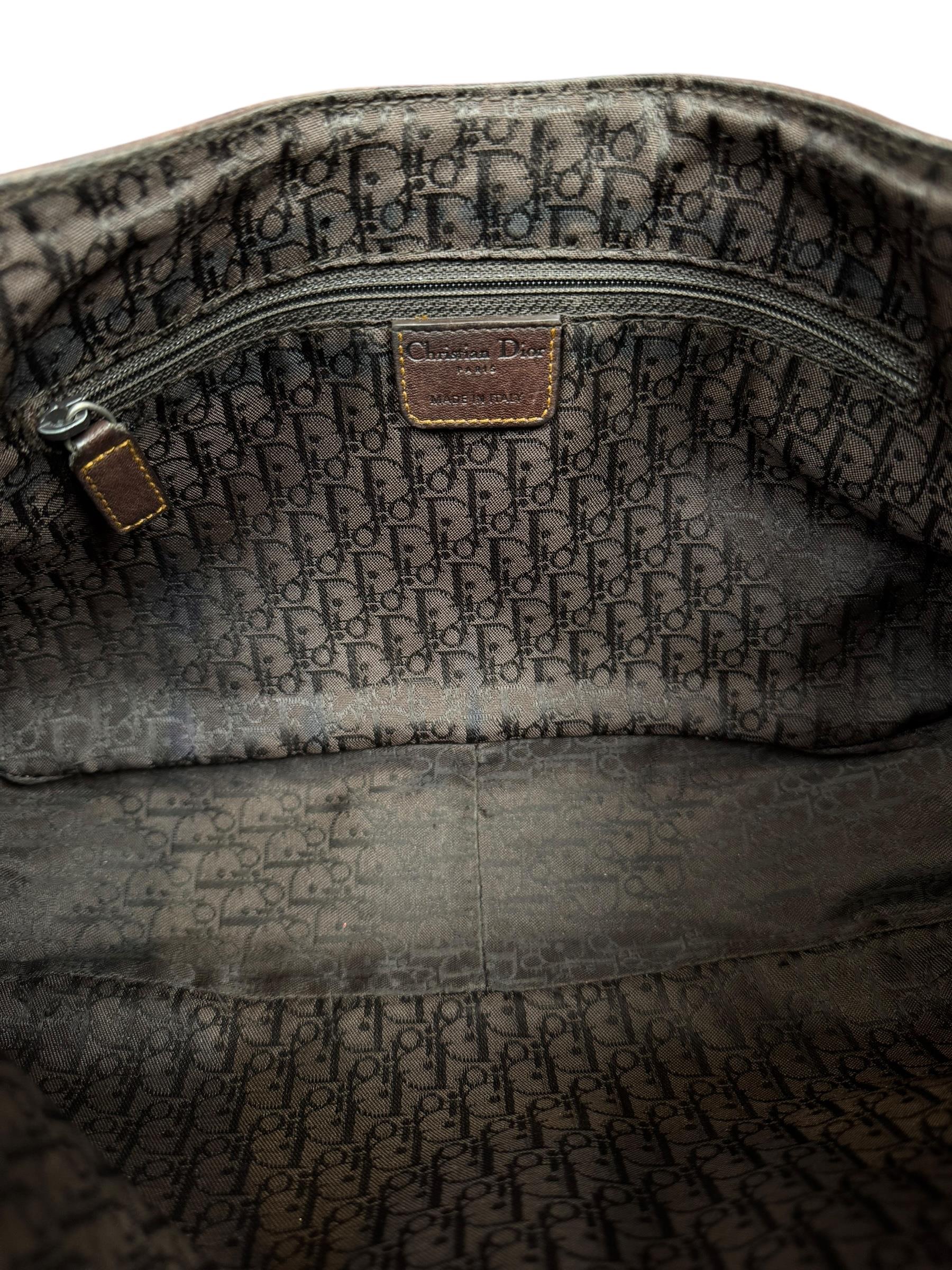 CHRISTIAN DIOR DARK BROWN GAUCHO SADDLE BAG