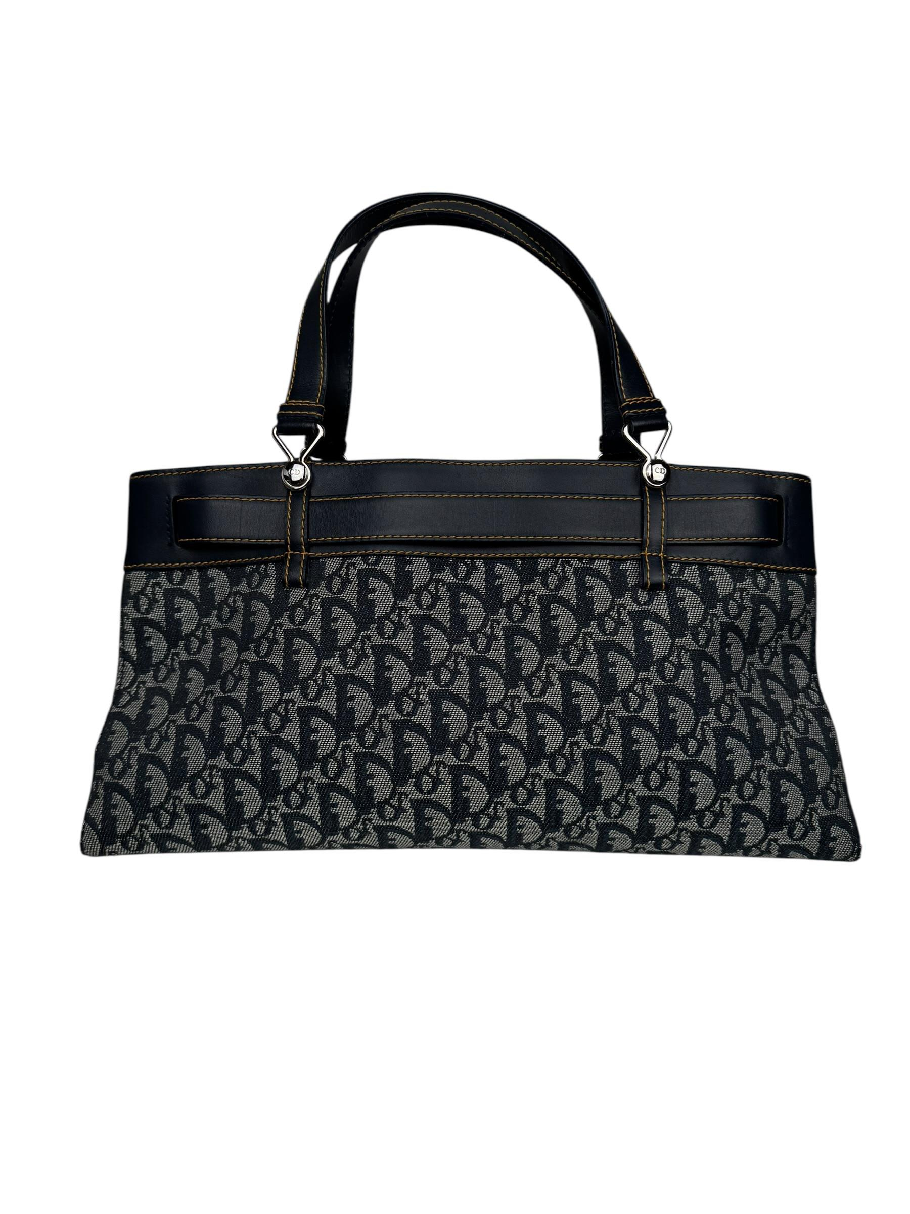 CHRISTIAN DIOR DENIM TROTTER OBLIQUE TOTE BAG