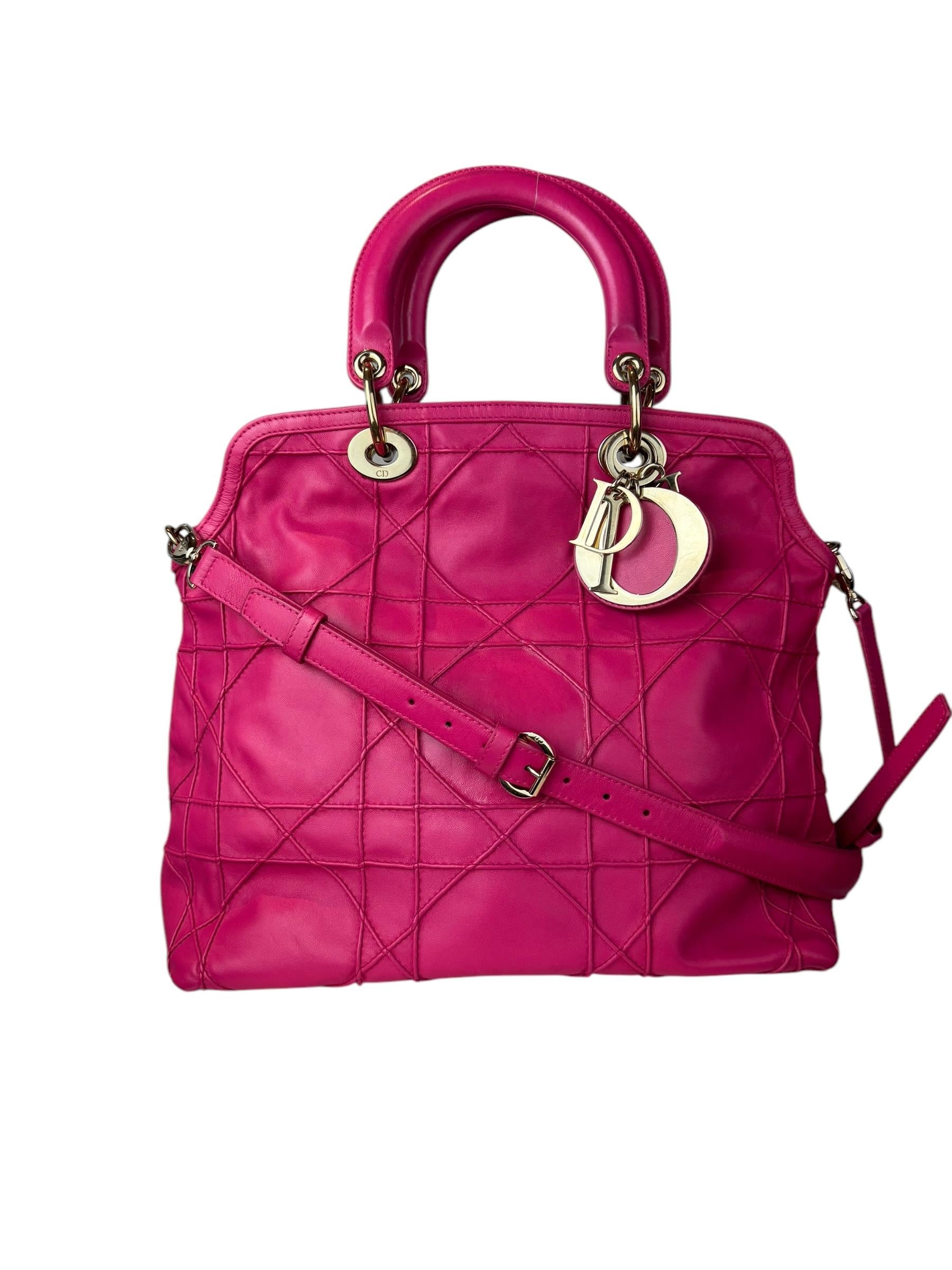 CHRISTIAN DIOR GRANVILLE PINK CANNAGE TOTE BAG